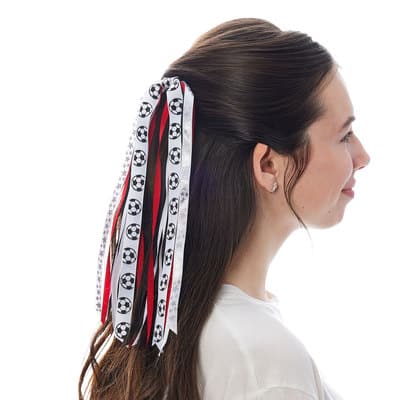 Soccer Ribbon Hair Tie