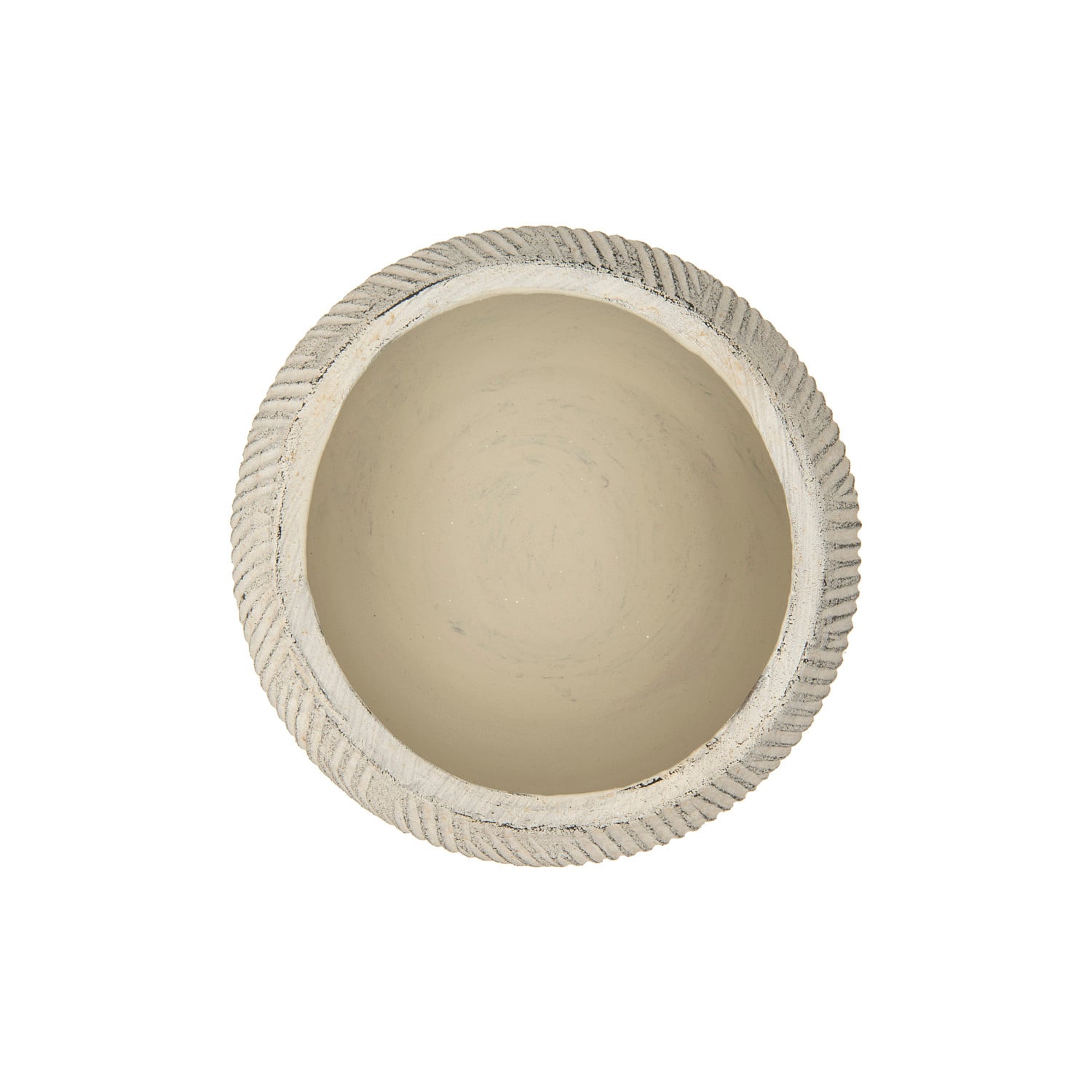 Hello Honey® 5" Distressed Cream Fluted Texture Terra Cotta Planter