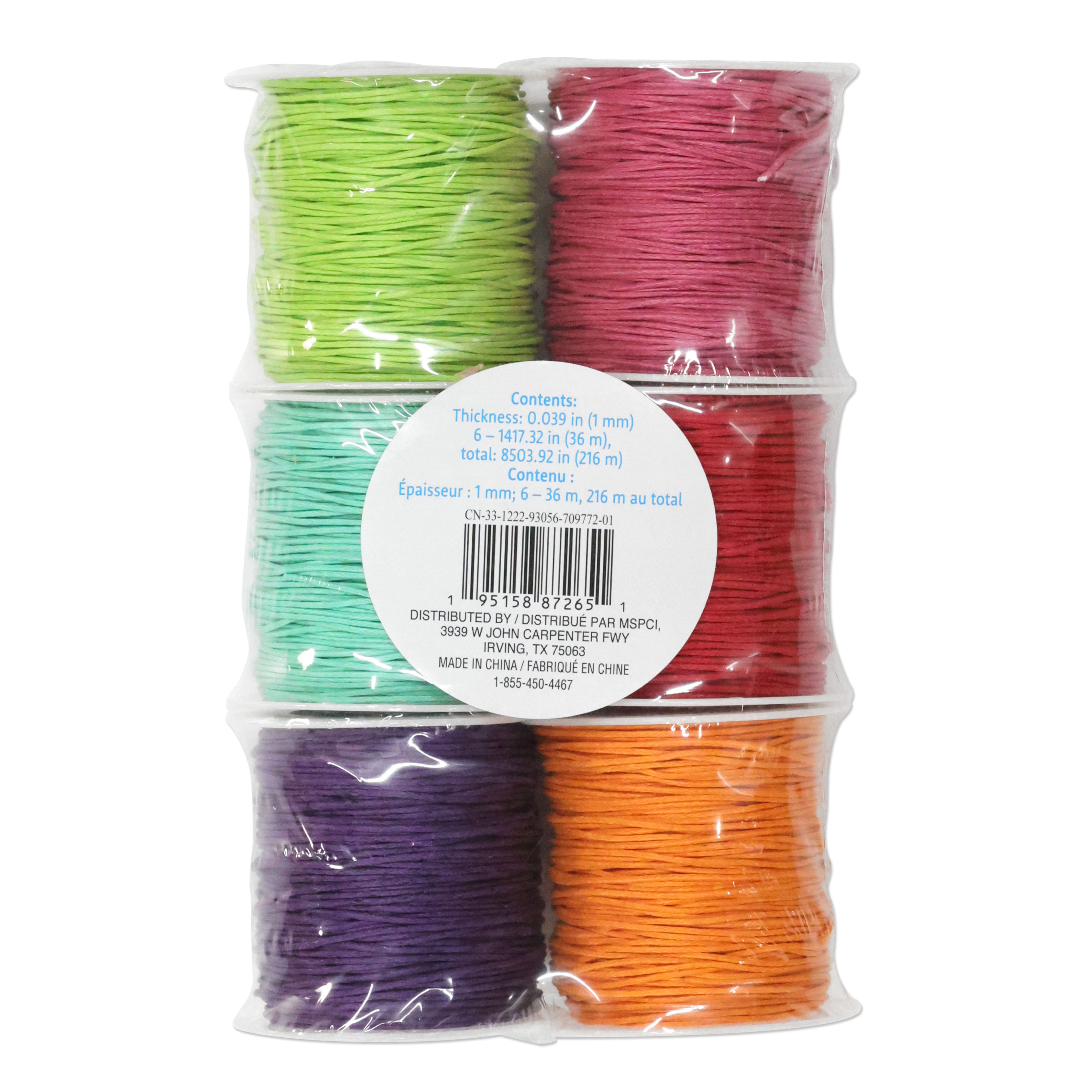 12 Packs: 6 ct. (72 total) 1mm Brights Waxed Cording Pack by Creatology&#x2122;