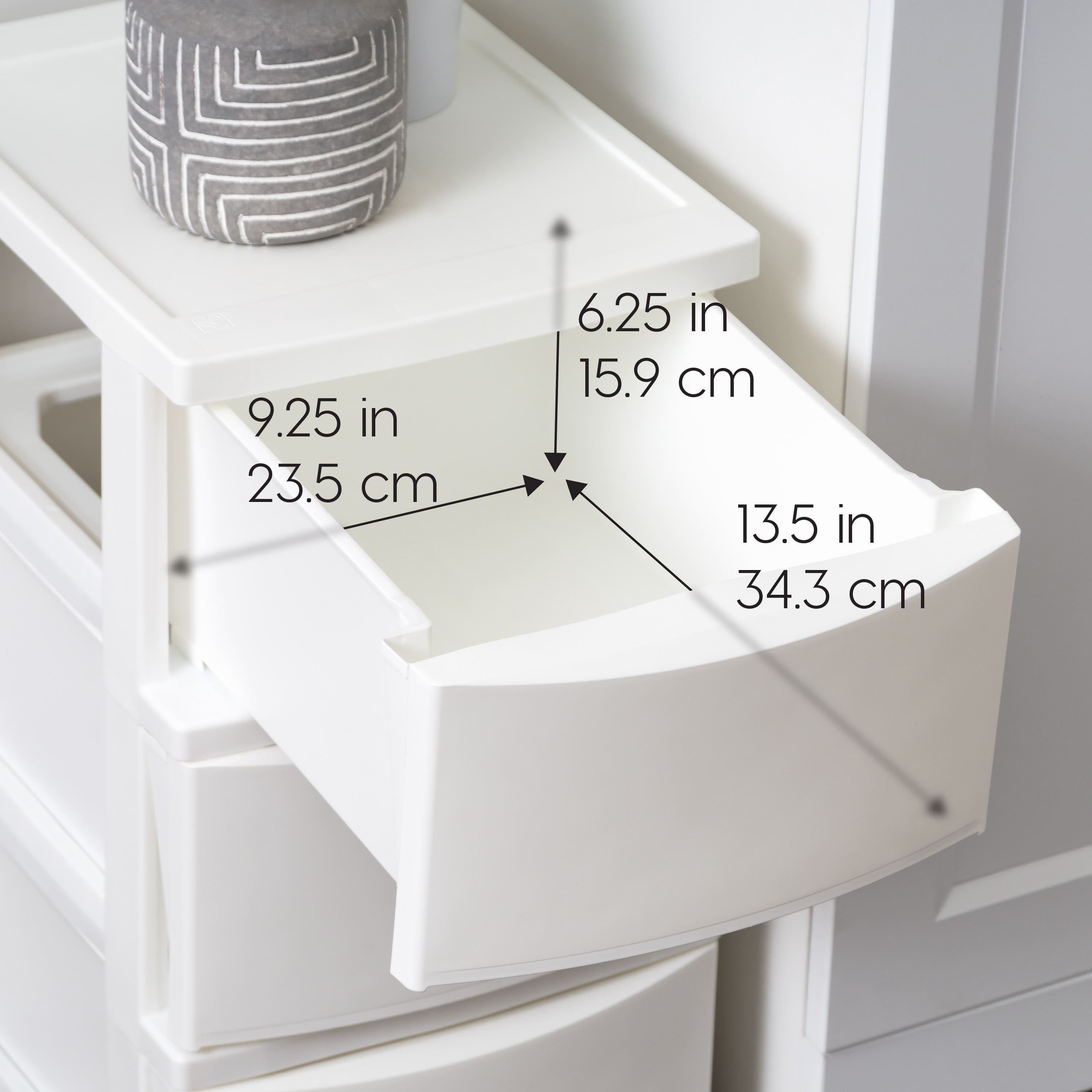 IRIS&#xAE; 24.5&#x22; White 3-Drawer Narrow Plastic Storage Chests, 2ct.
