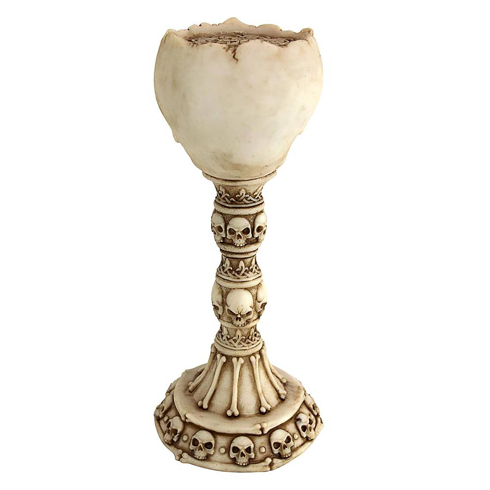 Design Toscano Skullduggery Skull and Sculptural Candlesticks, 2ct.