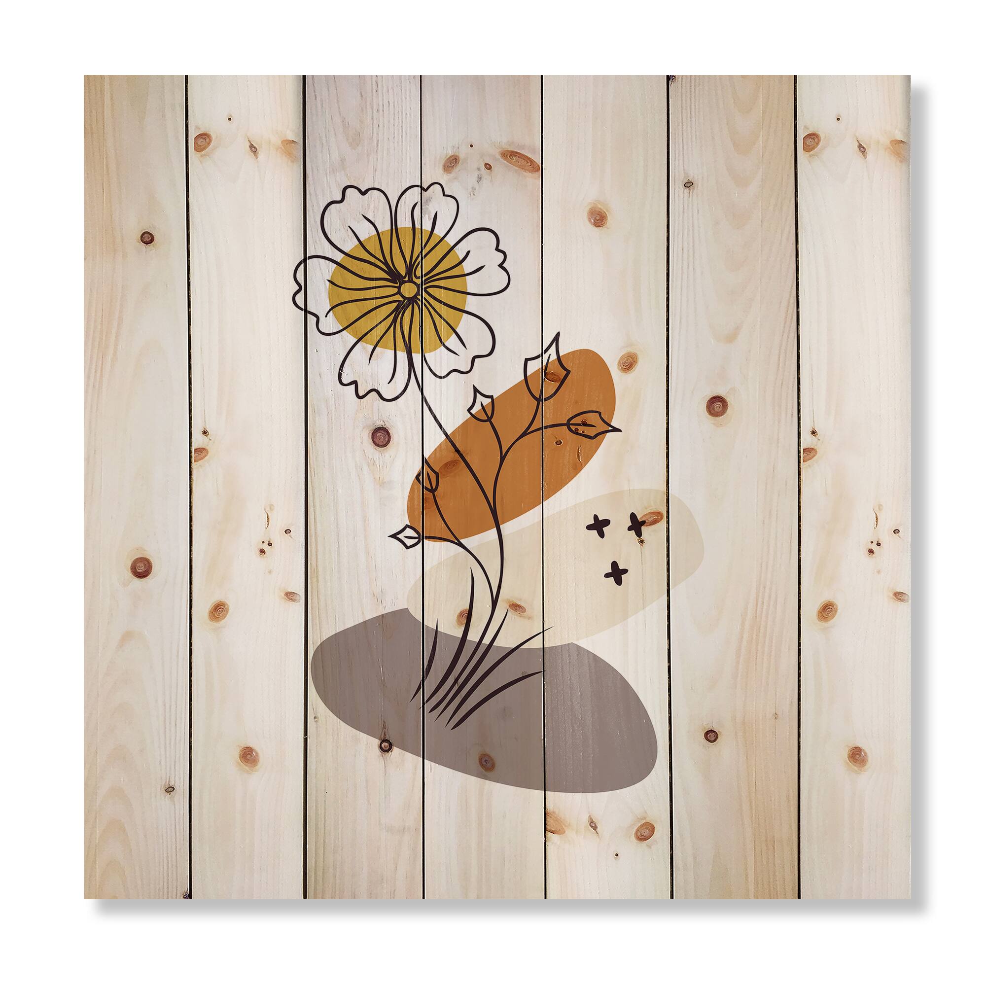 Designart - Abstract Flowers On Minimal Shapes I