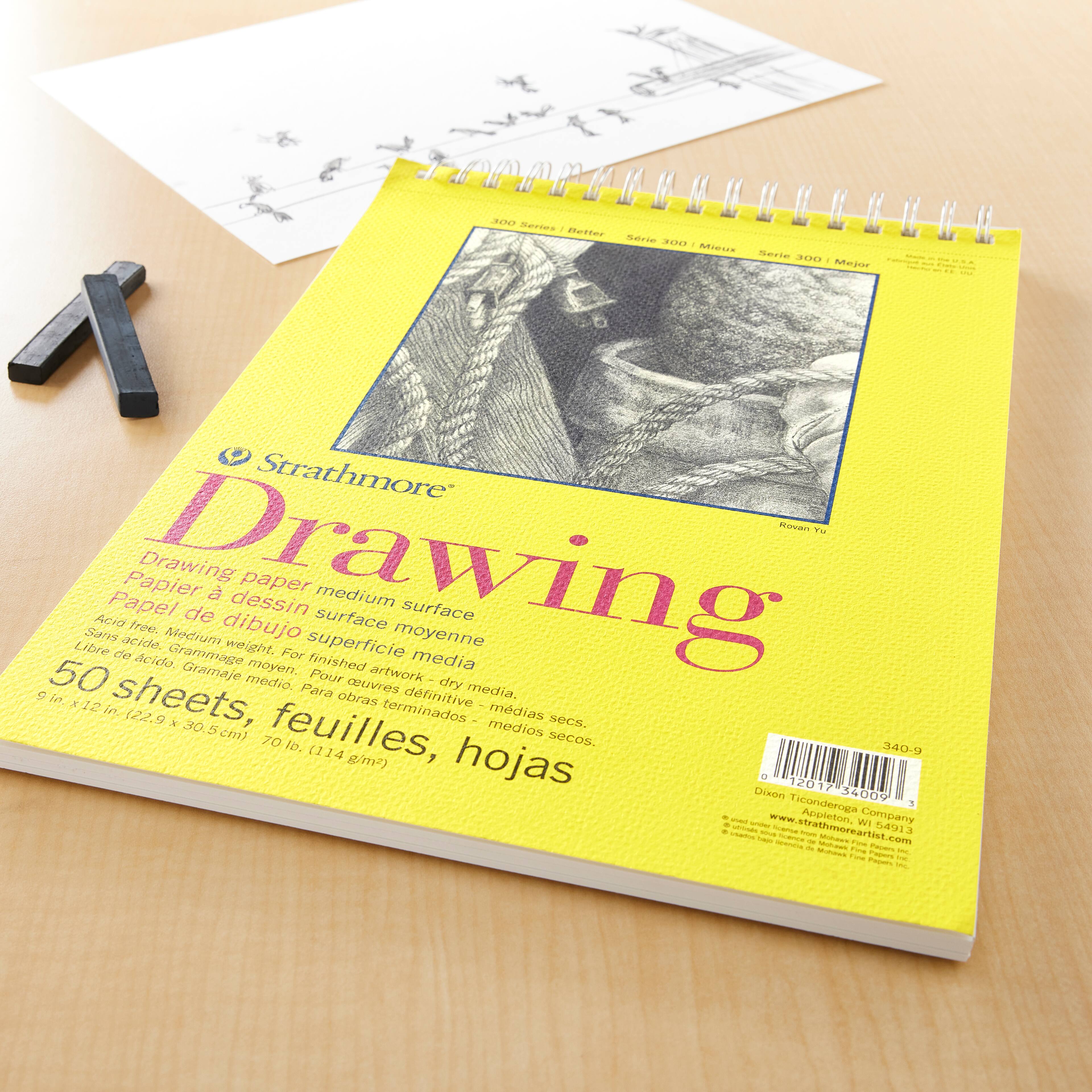 12 Pack: Strathmore&#xAE; 300 Series Wired Drawing Paper Pad, 50 Sheets