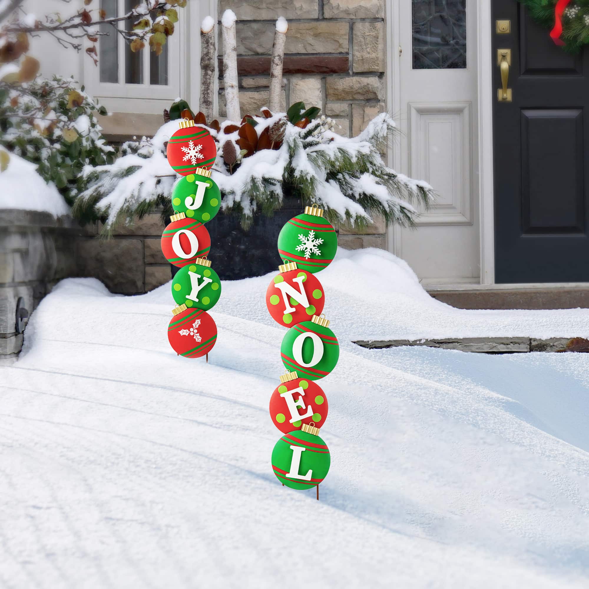 Glitzhome&#xAE; 42&#x22; Metal NOEL Ornament Yard Stake/Wall D&#xE9;cor
