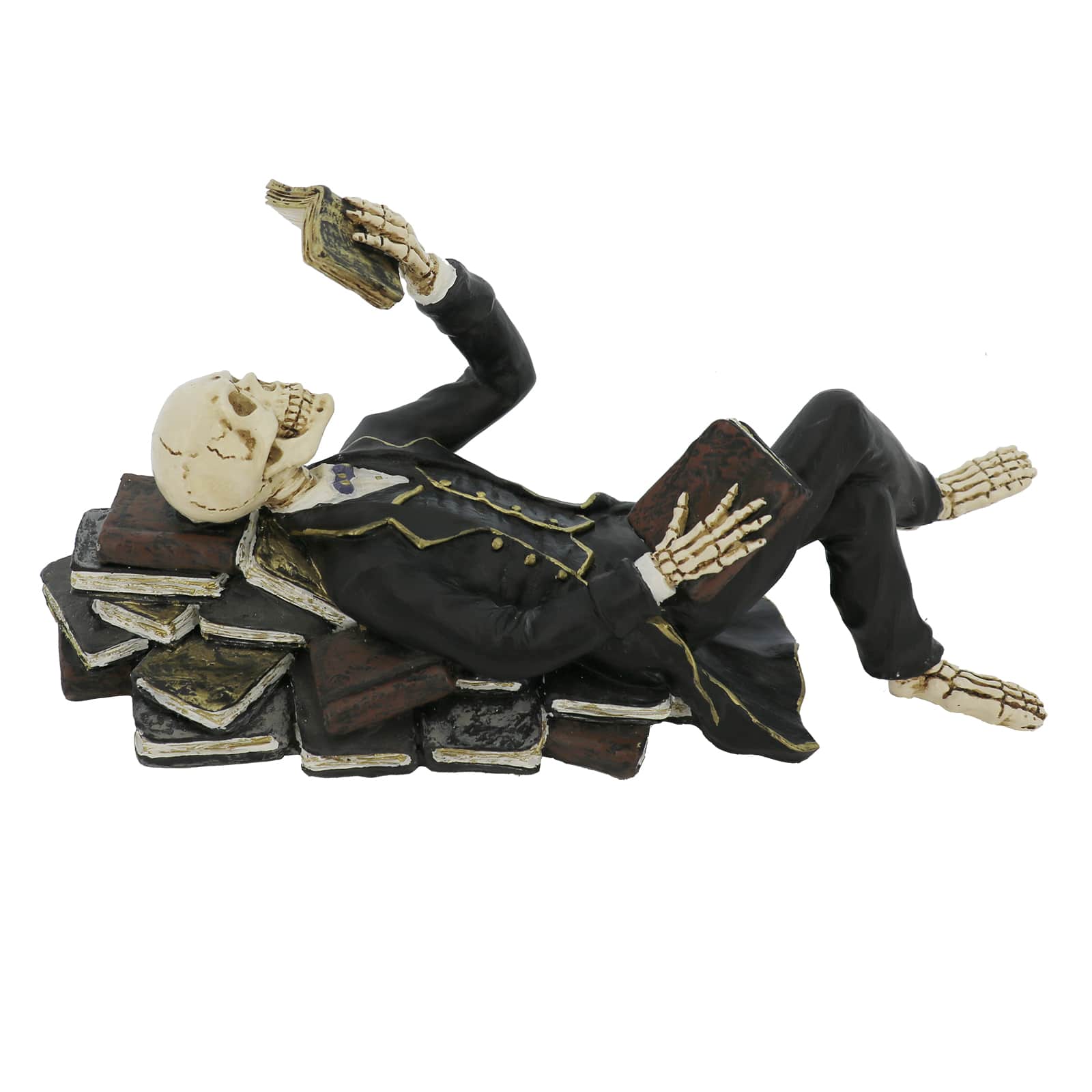 8&#x22; Lying Skeleton with Book Tabletop D&#xE9;cor by Ashland&#xAE;