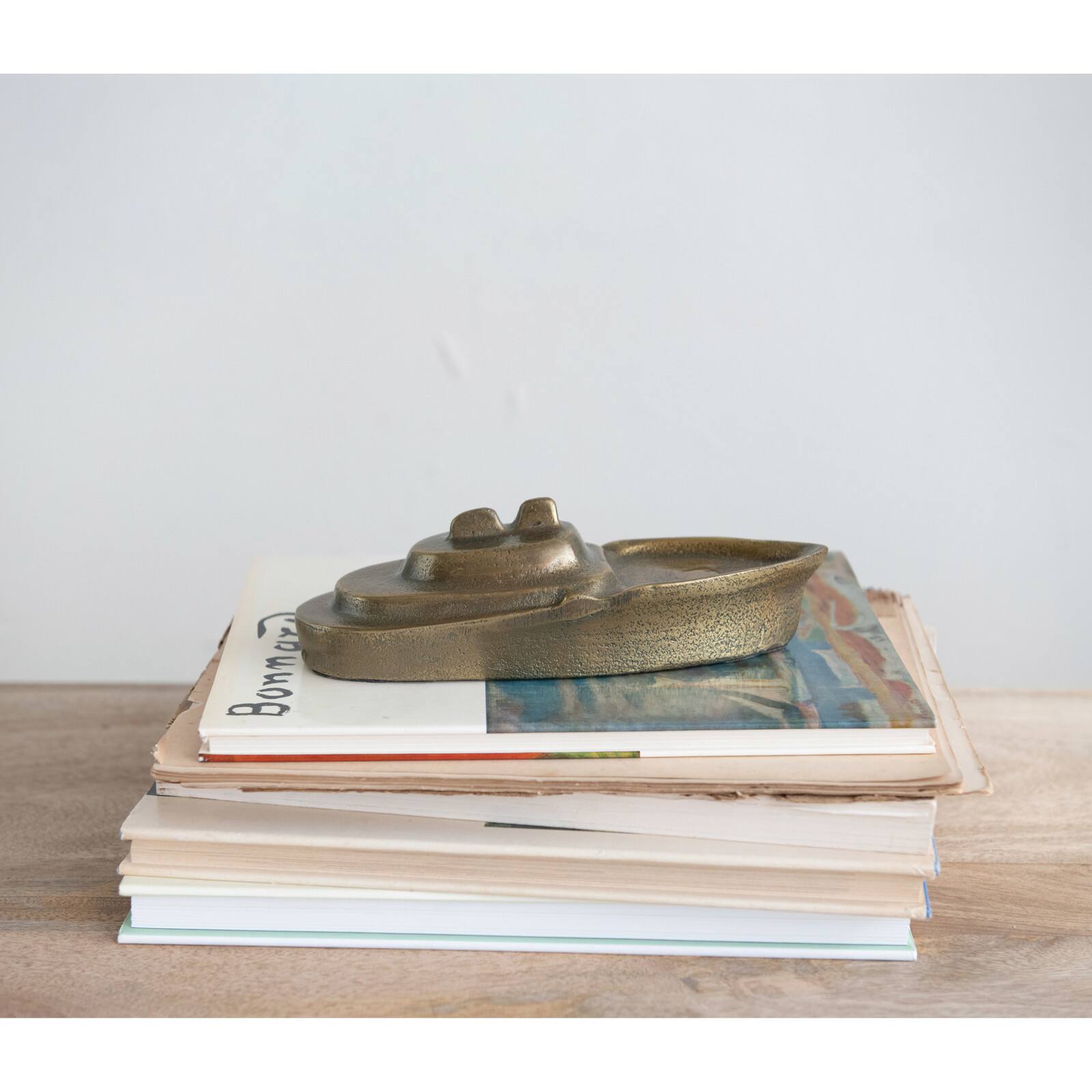 Hello Honey® 9" Antique Gold Finish Cast Aluminum Boat