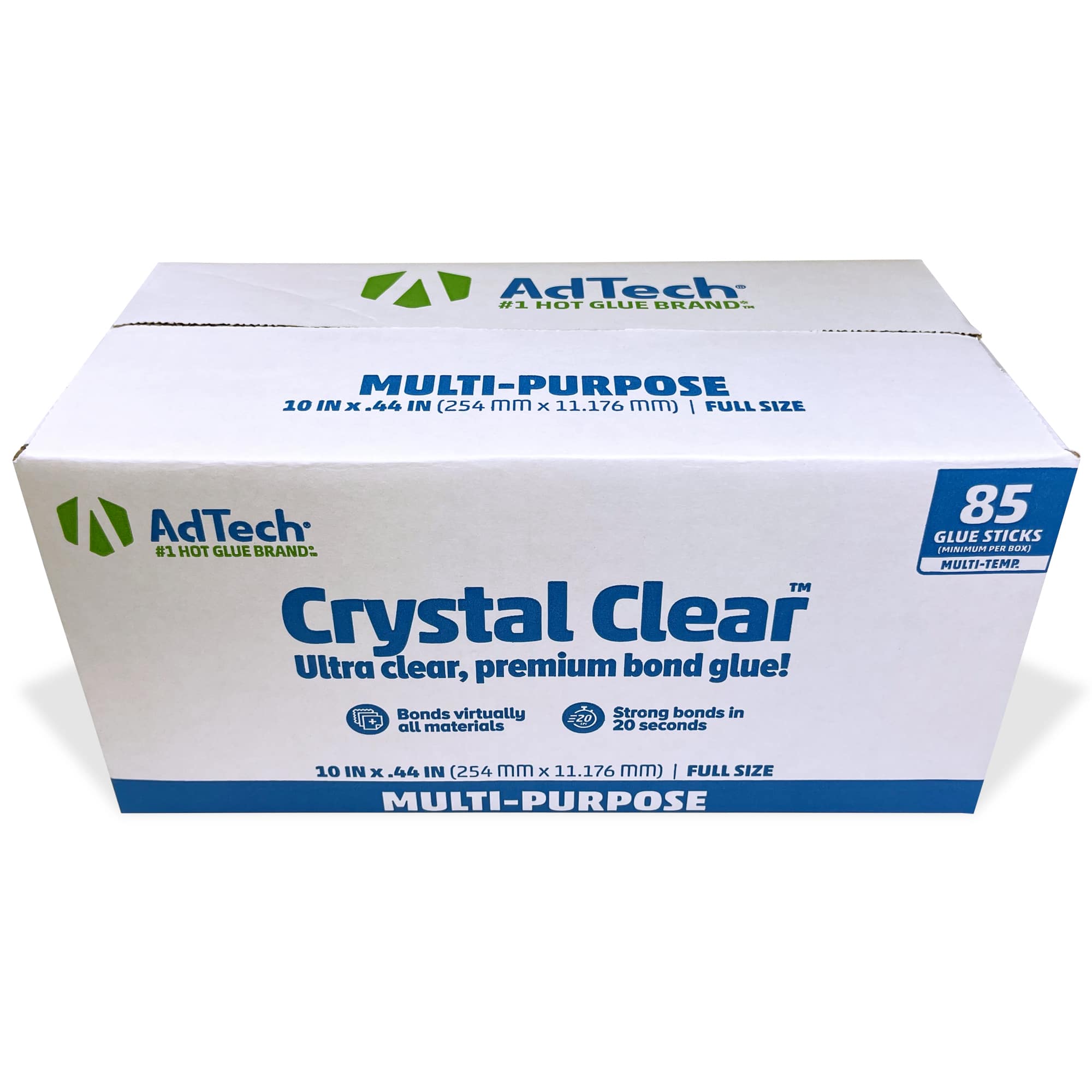 AdTech Crystal Clear Hot Glue Gun, Full Size 4 x .44 10 Sticks