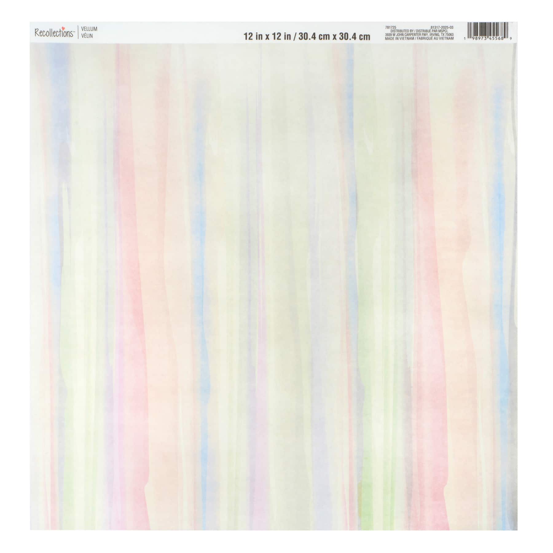 12&#x22; x 12&#x22; Pastel Stripe Vellum Paper by Recollections&#x2122;