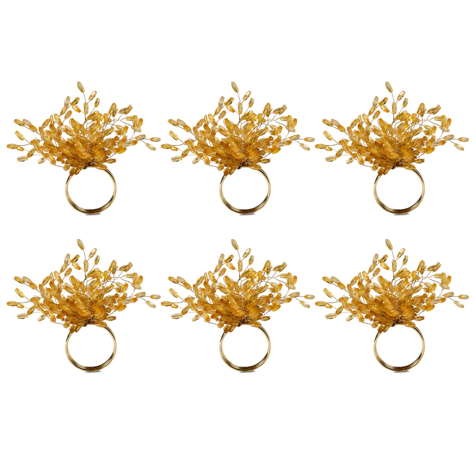 DII® Gold Beaded Burst Napkin Rings, 6ct.