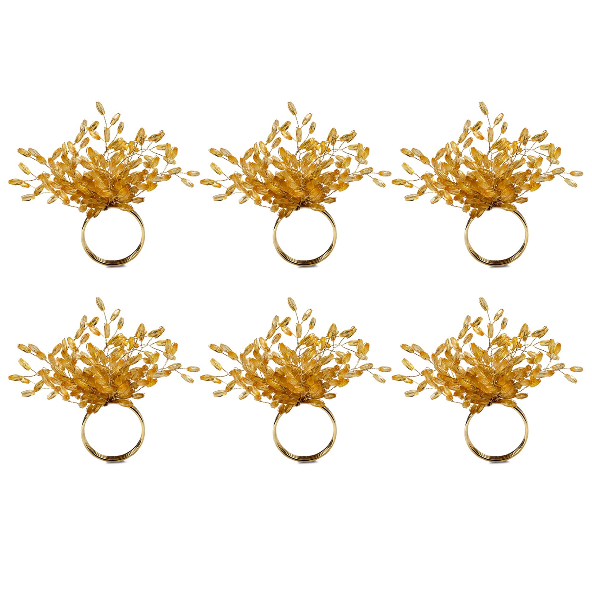 DII&#xAE; Gold Beaded Burst Napkin Rings, 6ct.