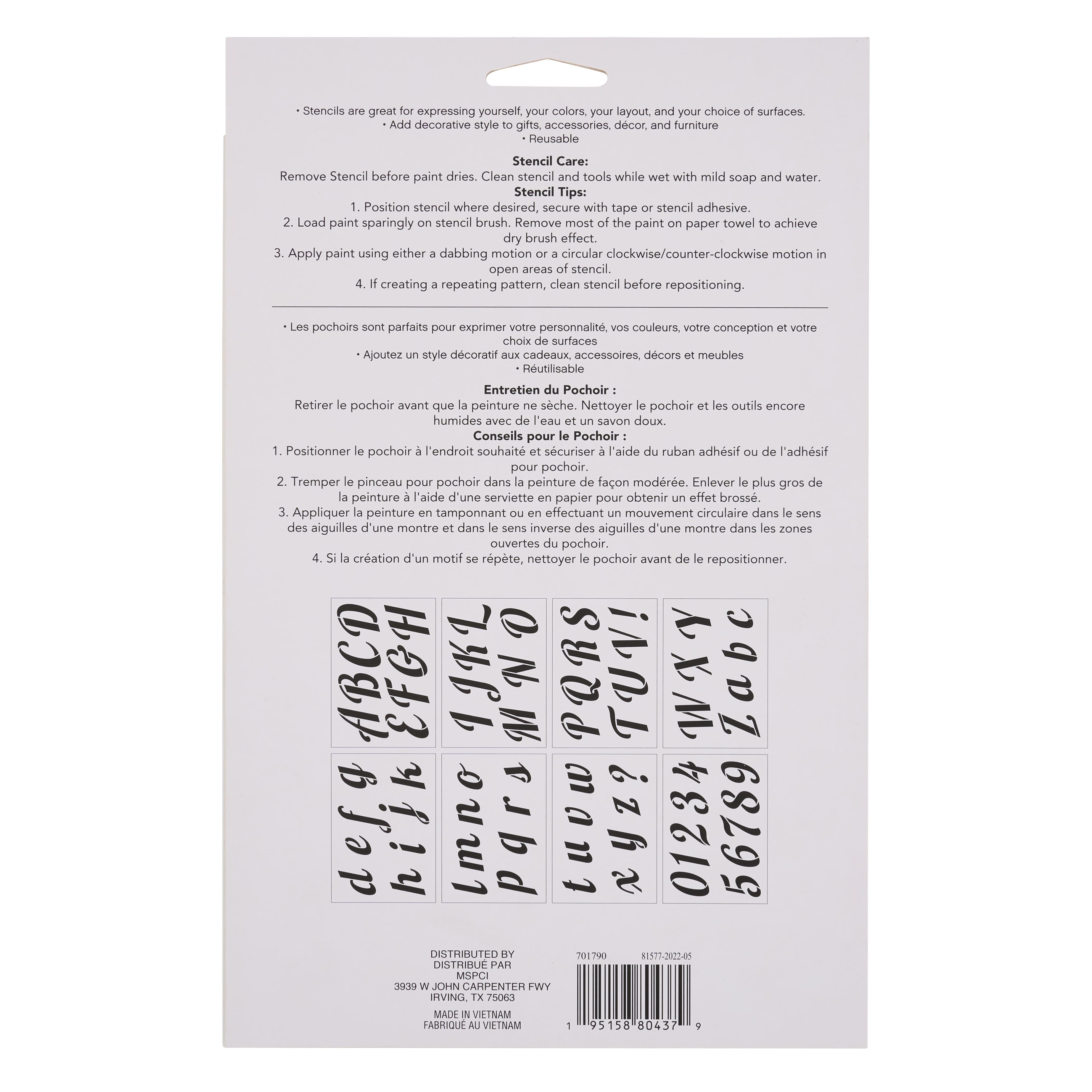 6 Pack: 3.5" Italic Script Alphabet Stencils by Craft Smart®