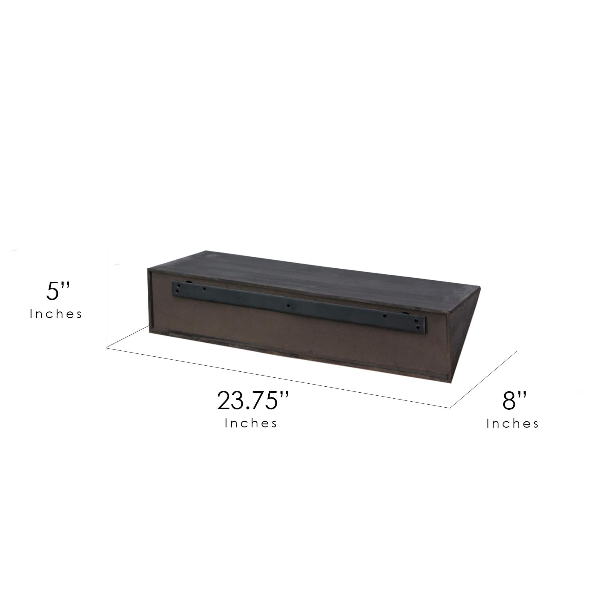 Small Black Wedge Wood Floating Wall Shelf