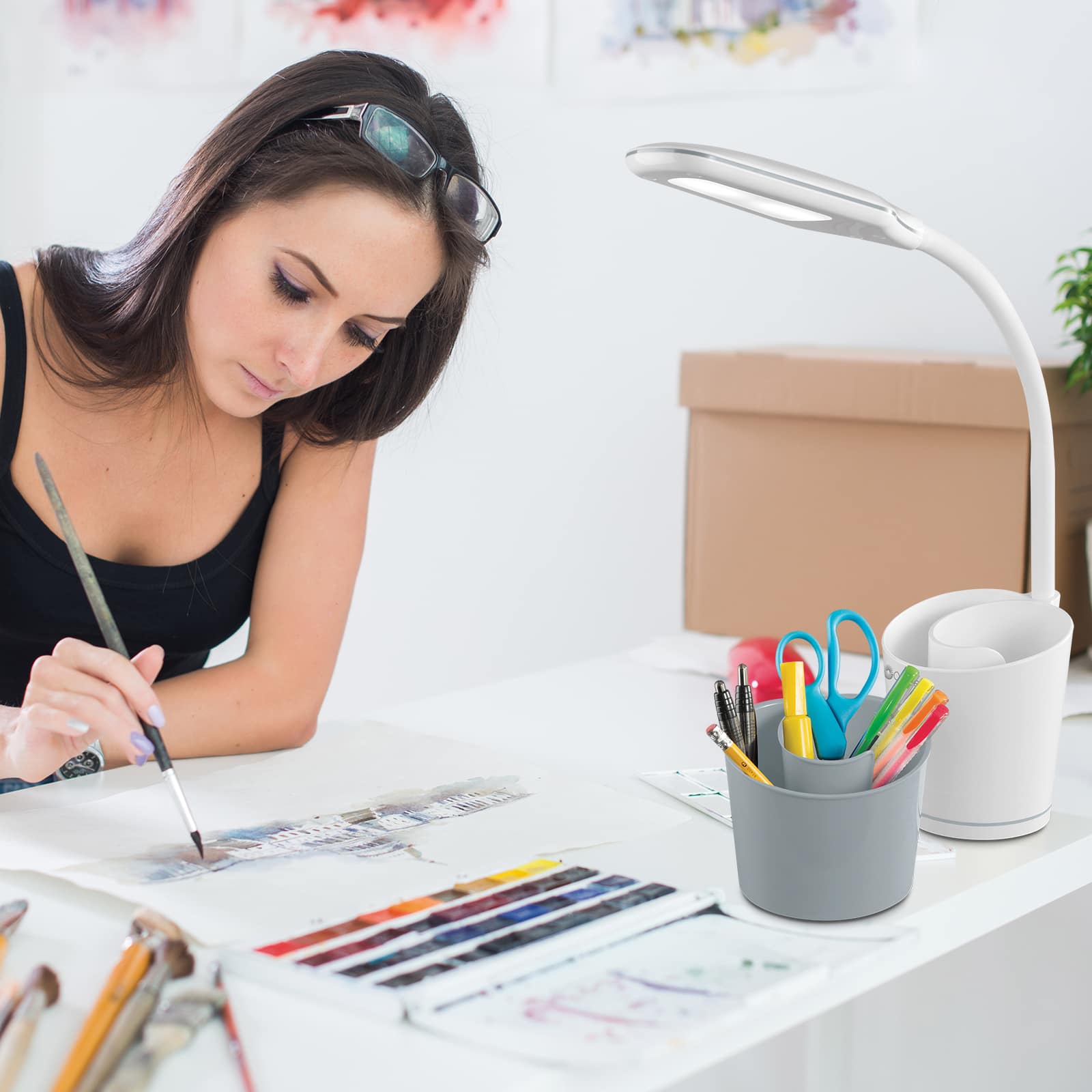 Ottlite LED Lamp Swirl Organizer