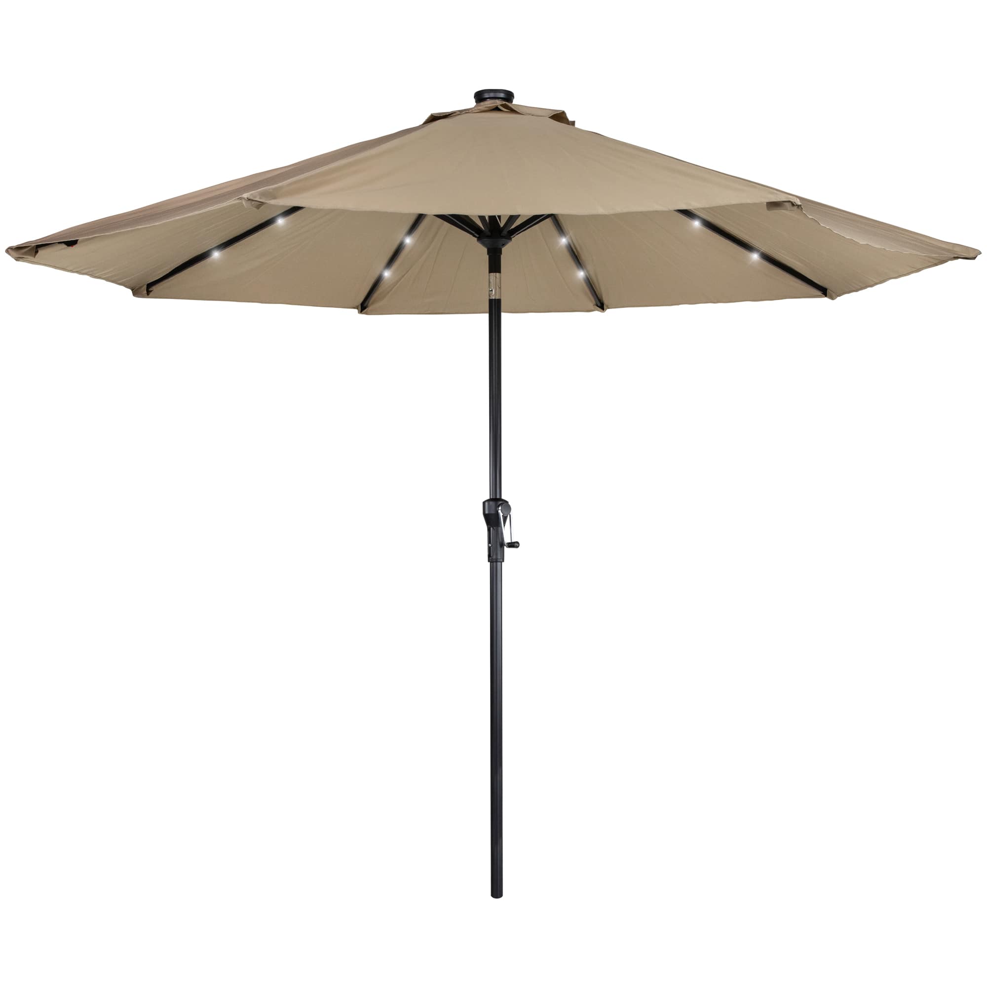 9ft. Solar Lighted Outdoor Patio Market Umbrella