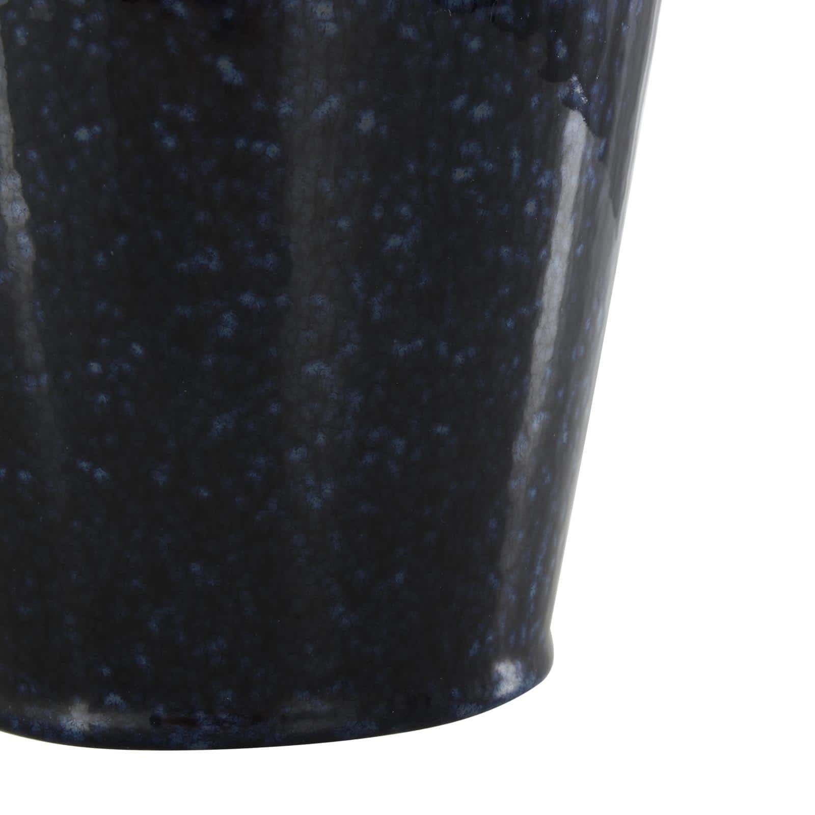 11" Dark Blue Ceramic Ombre Textured Vase with Rectangular Handles