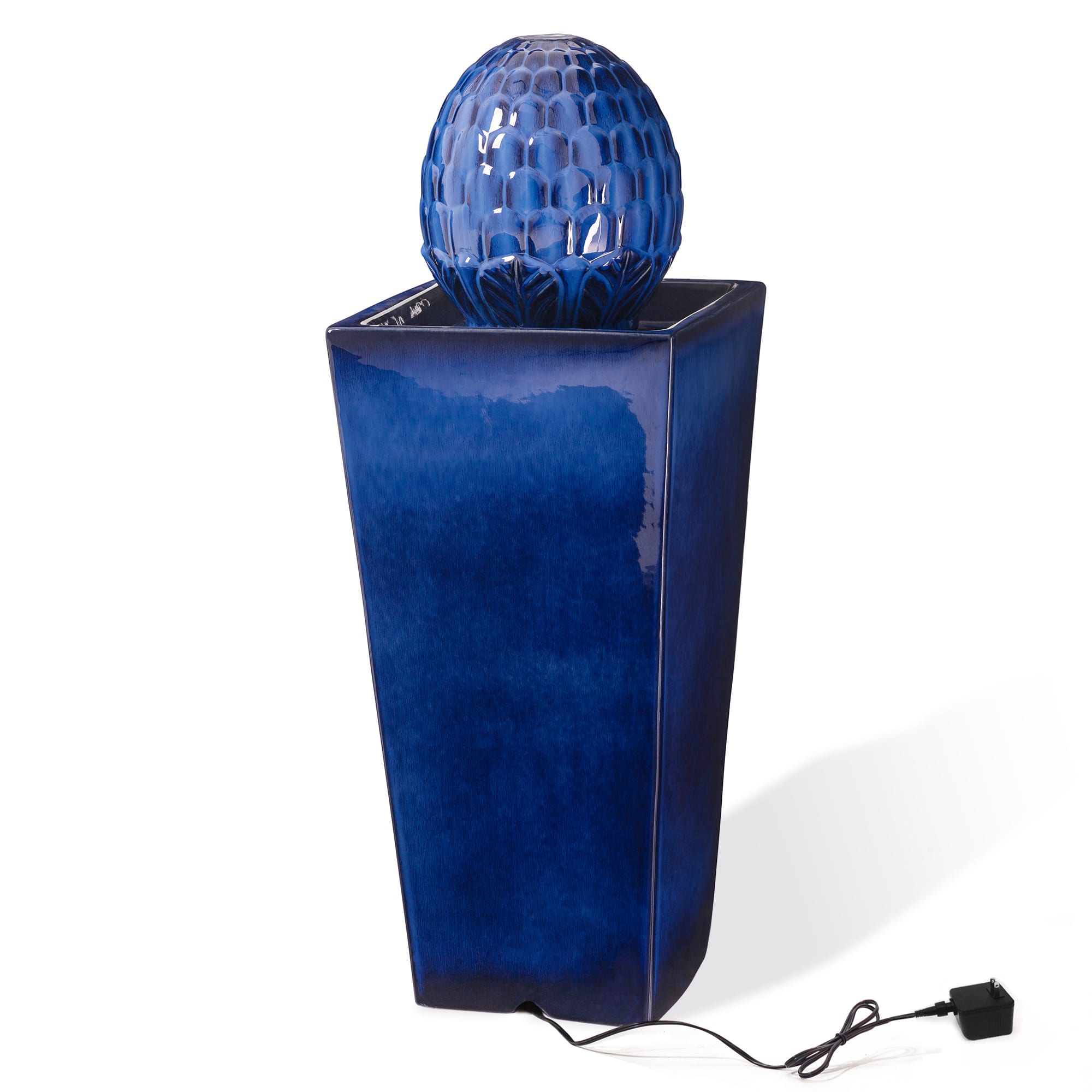 Glitzhome&#xAE; 36&#x22; LED Artichoke Pedestal Ceramic Fountain