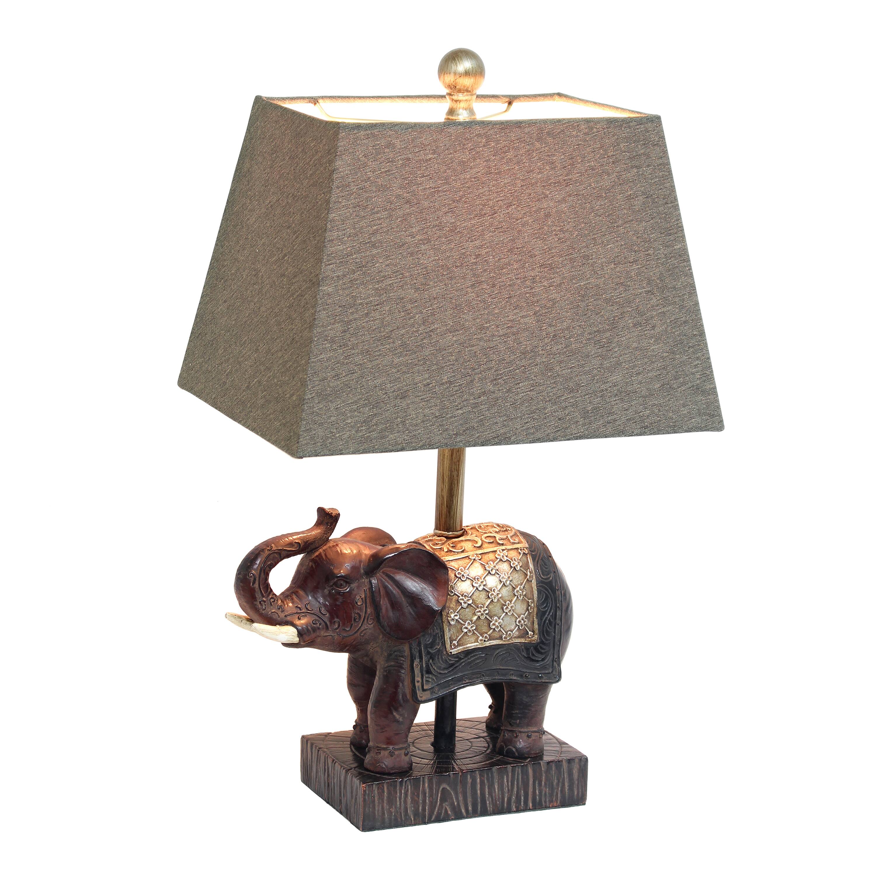 Lalia Home 20.5&#x22; Elephant Table Lamp with Fabric Shade