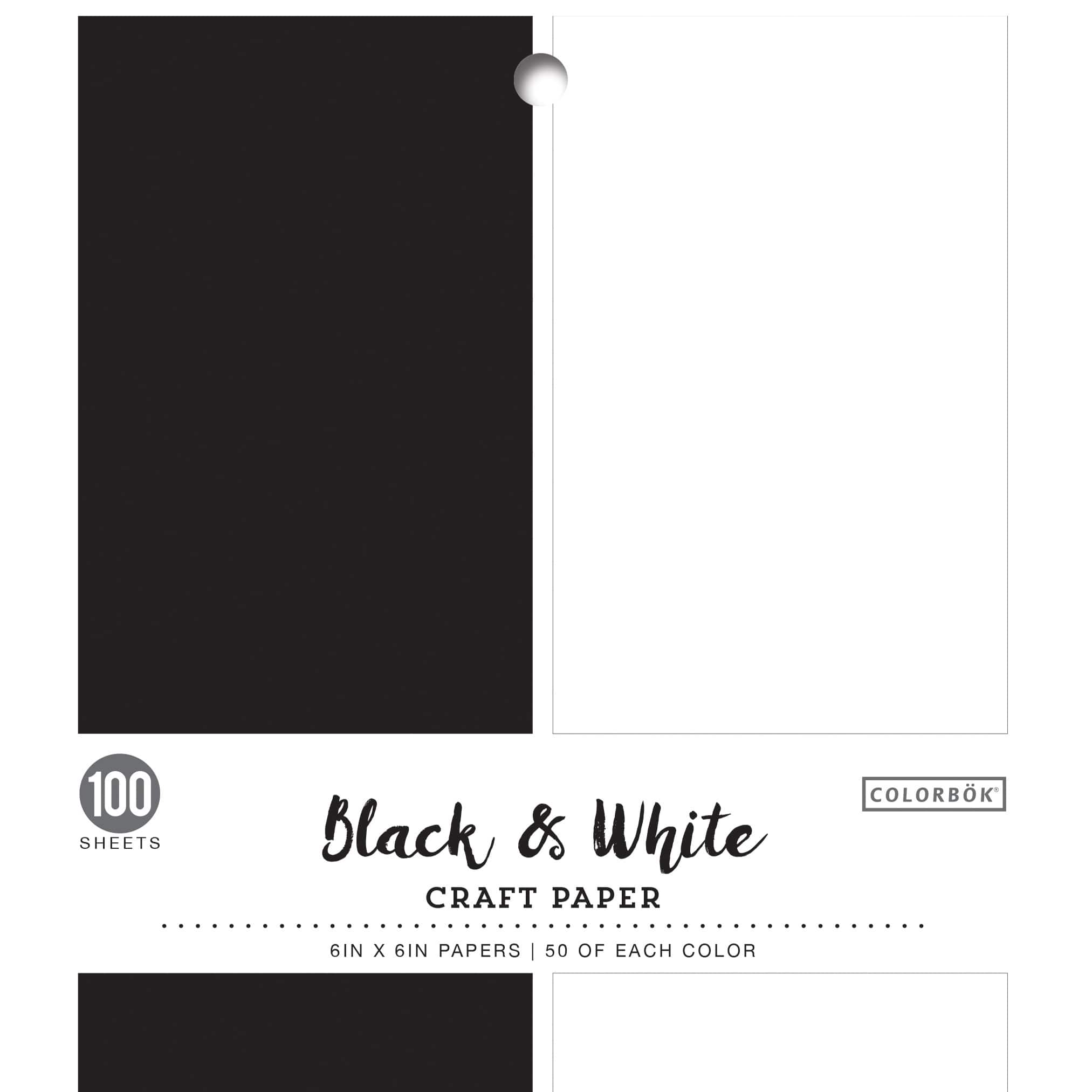 Colorbok&#xAE; Black &#x26; White Craft Paper Pad, 6&#x22; x 6&#x22;