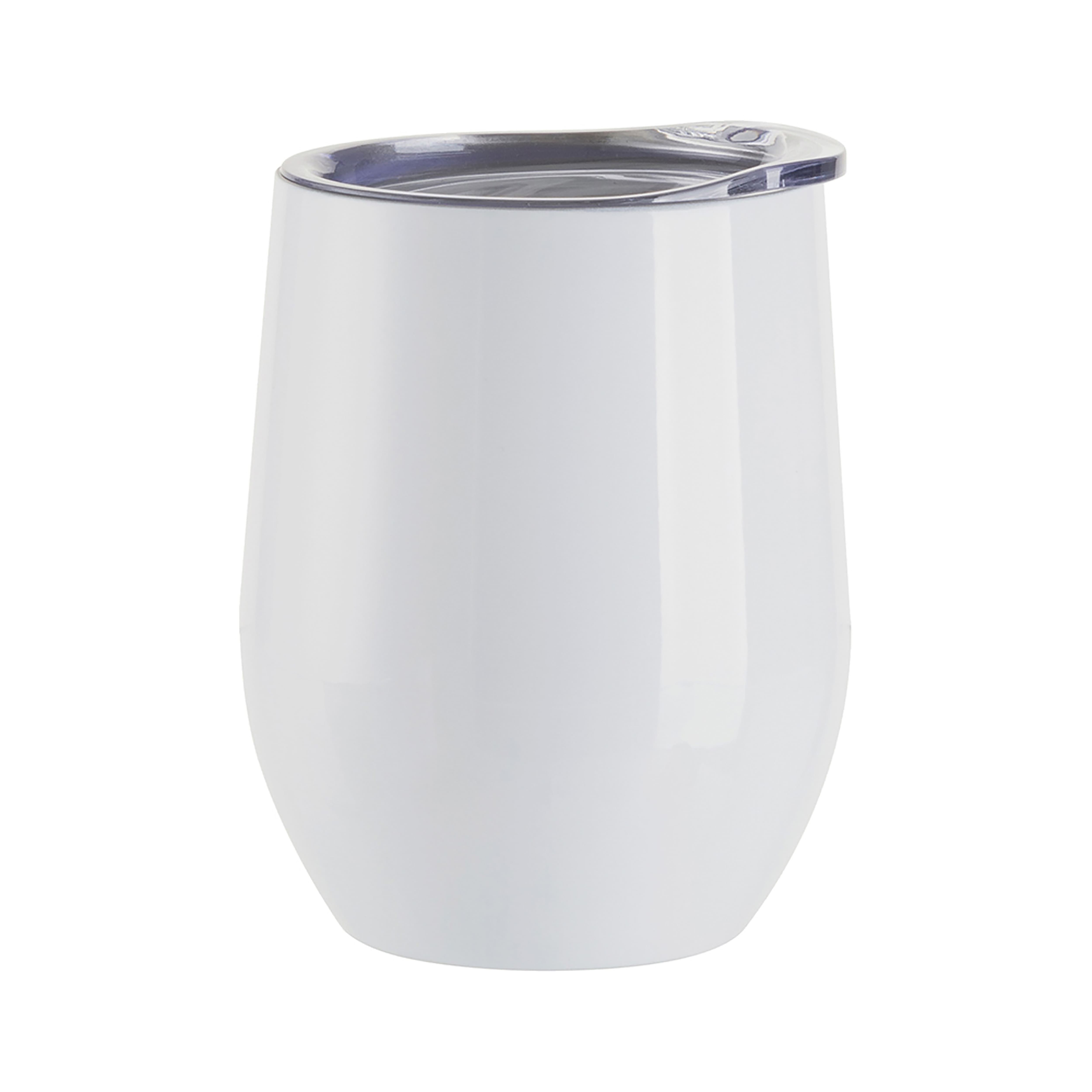 Craft Express 12oz. White Stemless Stainless Steel Wine Tumblers