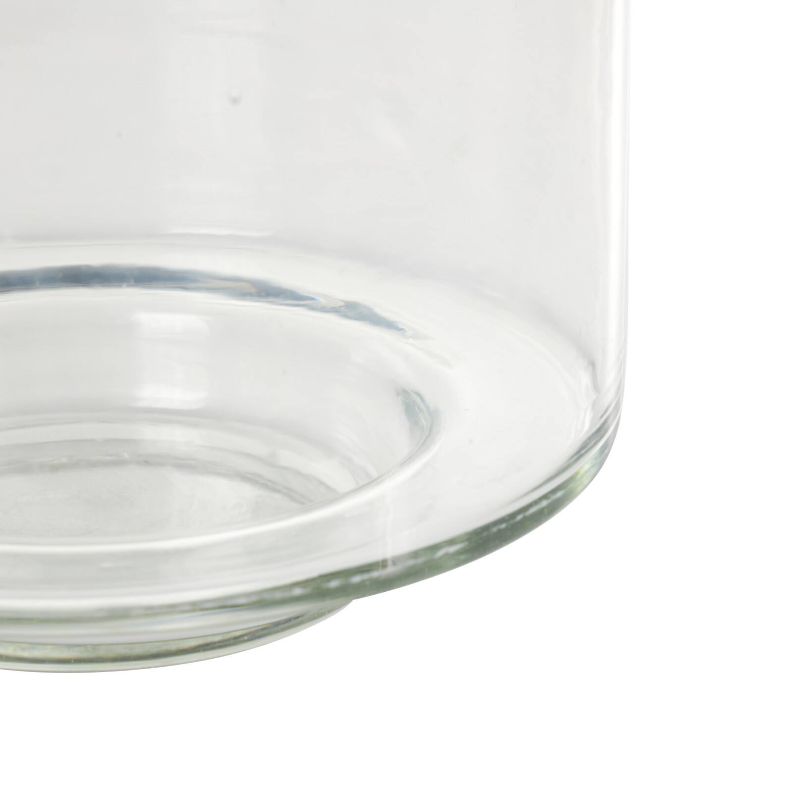 12" Clear Glass Wide Minimalistic Glass Vase