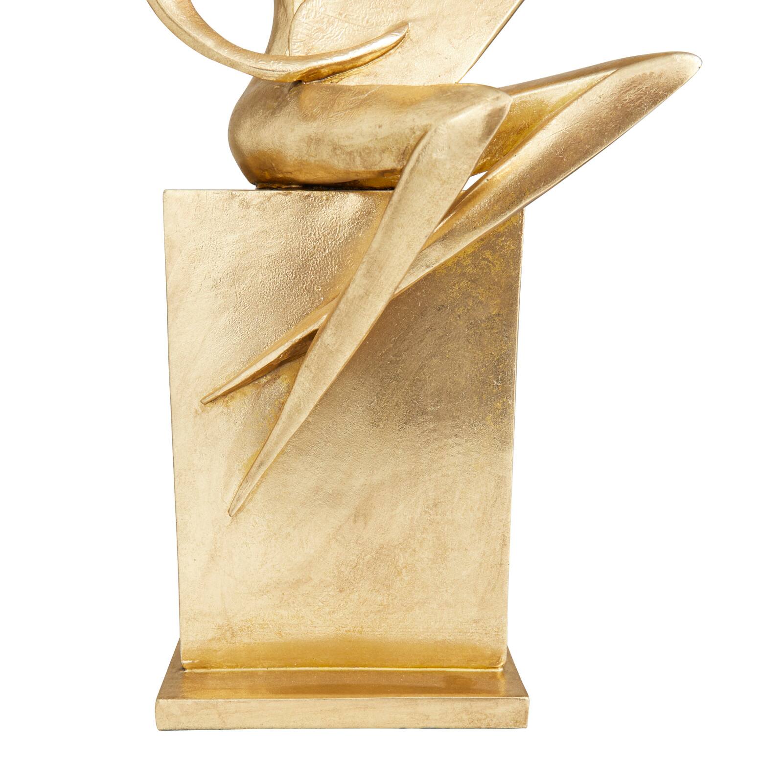 Gold Polystone Contemporary Sculpture, 20&#x22; x 11&#x22; x 7&#x22;