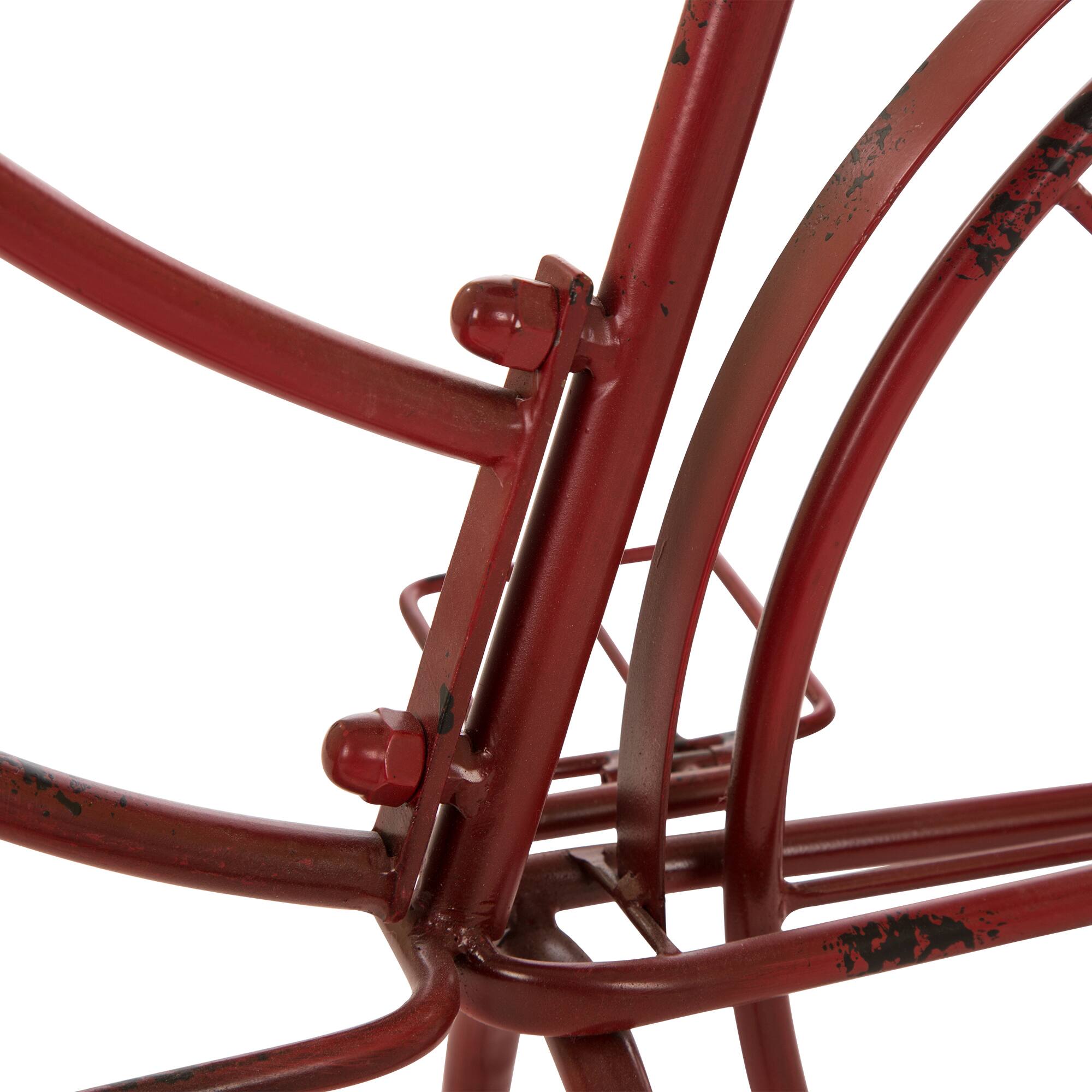Glitzhome&#xAE; 25.98&#x22; Red Metal Bicycle Planter