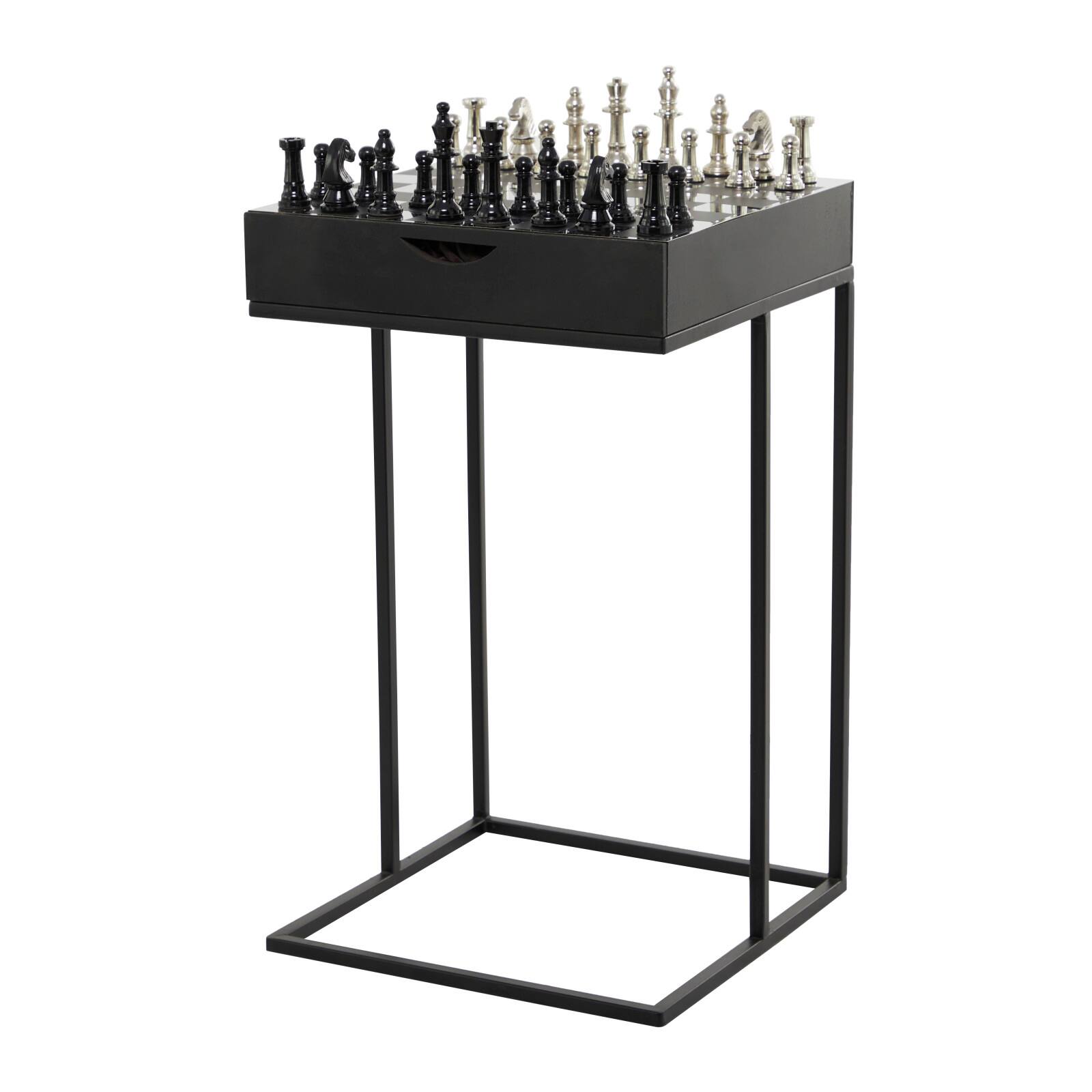 Black Aluminum Contemporary Accent Table 27 x 17 x 17 By Ivory And Iris