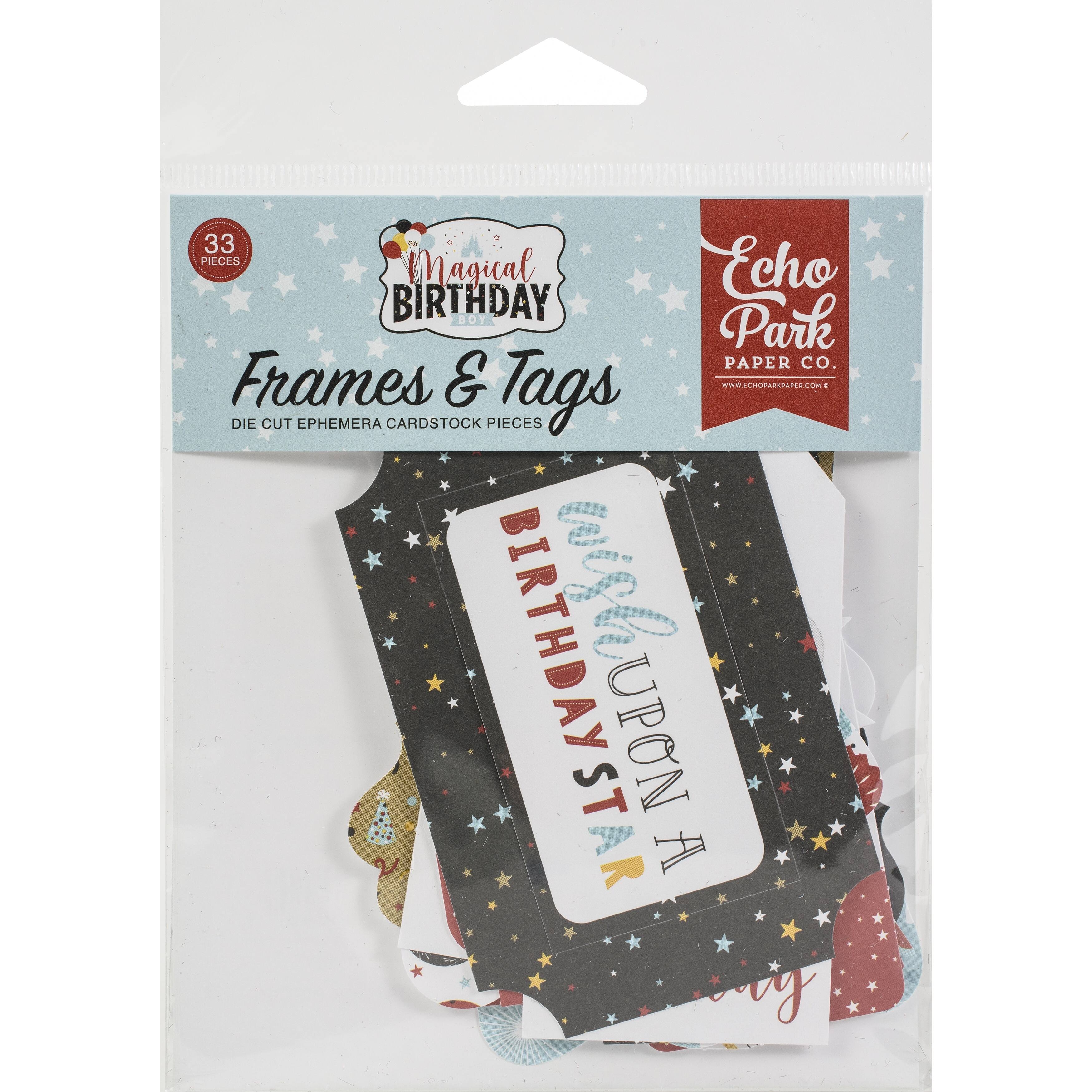 Echo Park Cardstock Ephemera 33/Pkg-Frames & Tags, Magical Birthday Boy|  Michaels