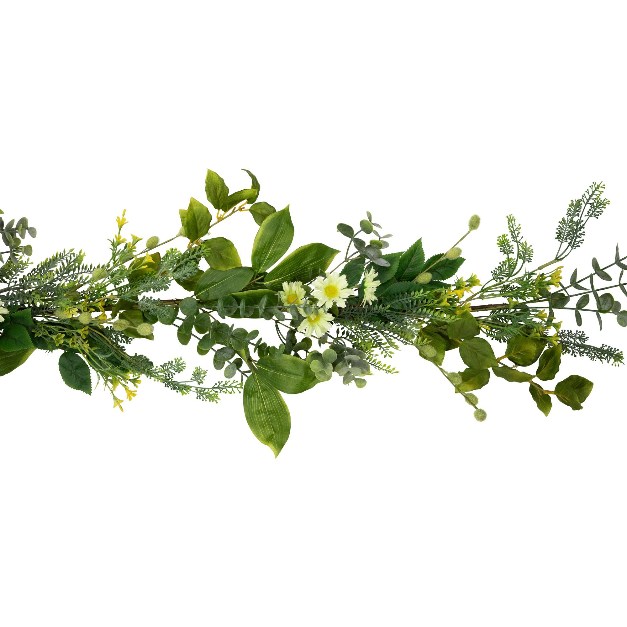 5ft. Mixed Foliage &#x26; Daisy Spring Garland