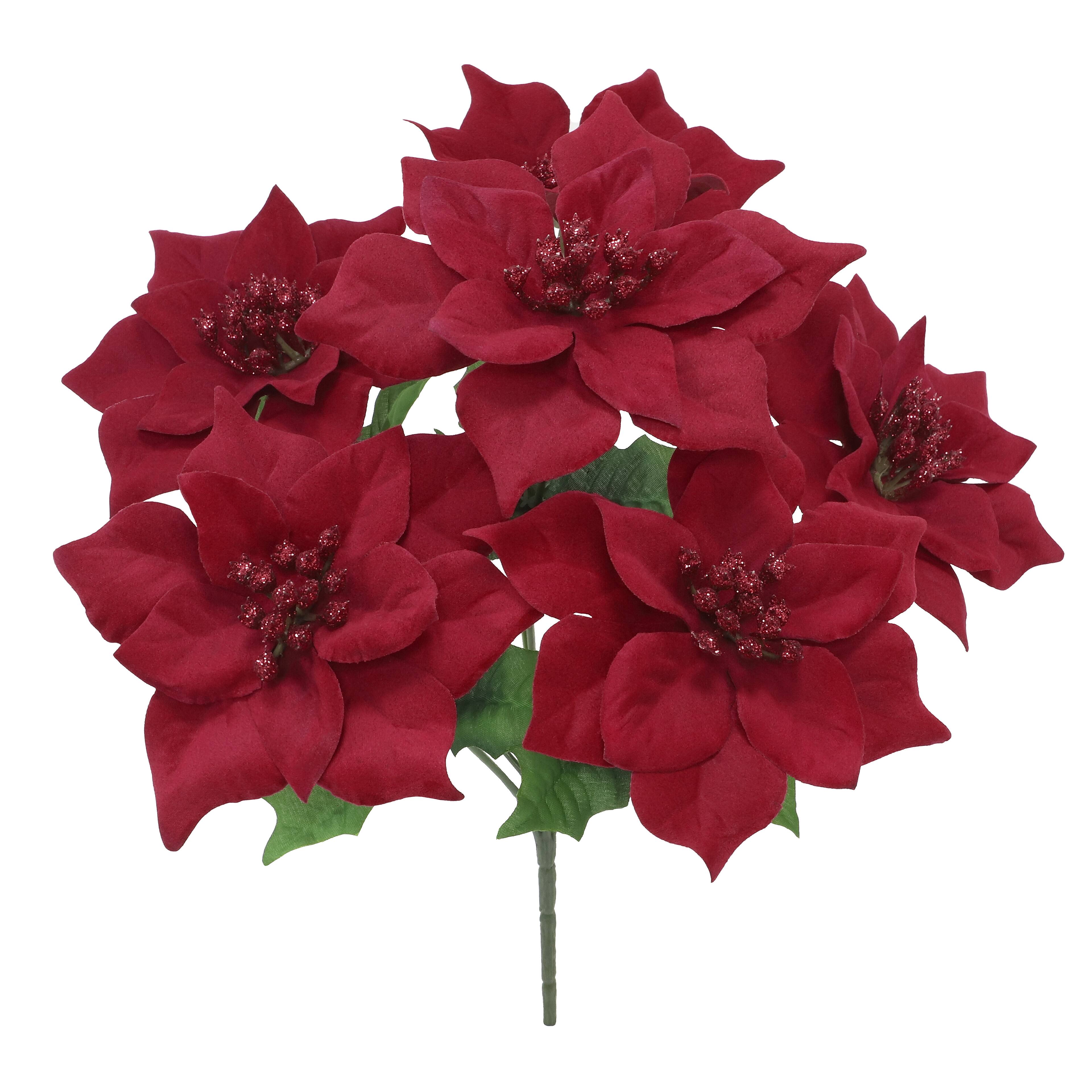 12&#x22; Poinsettia with Glitter Bush by Ashland&#xAE;