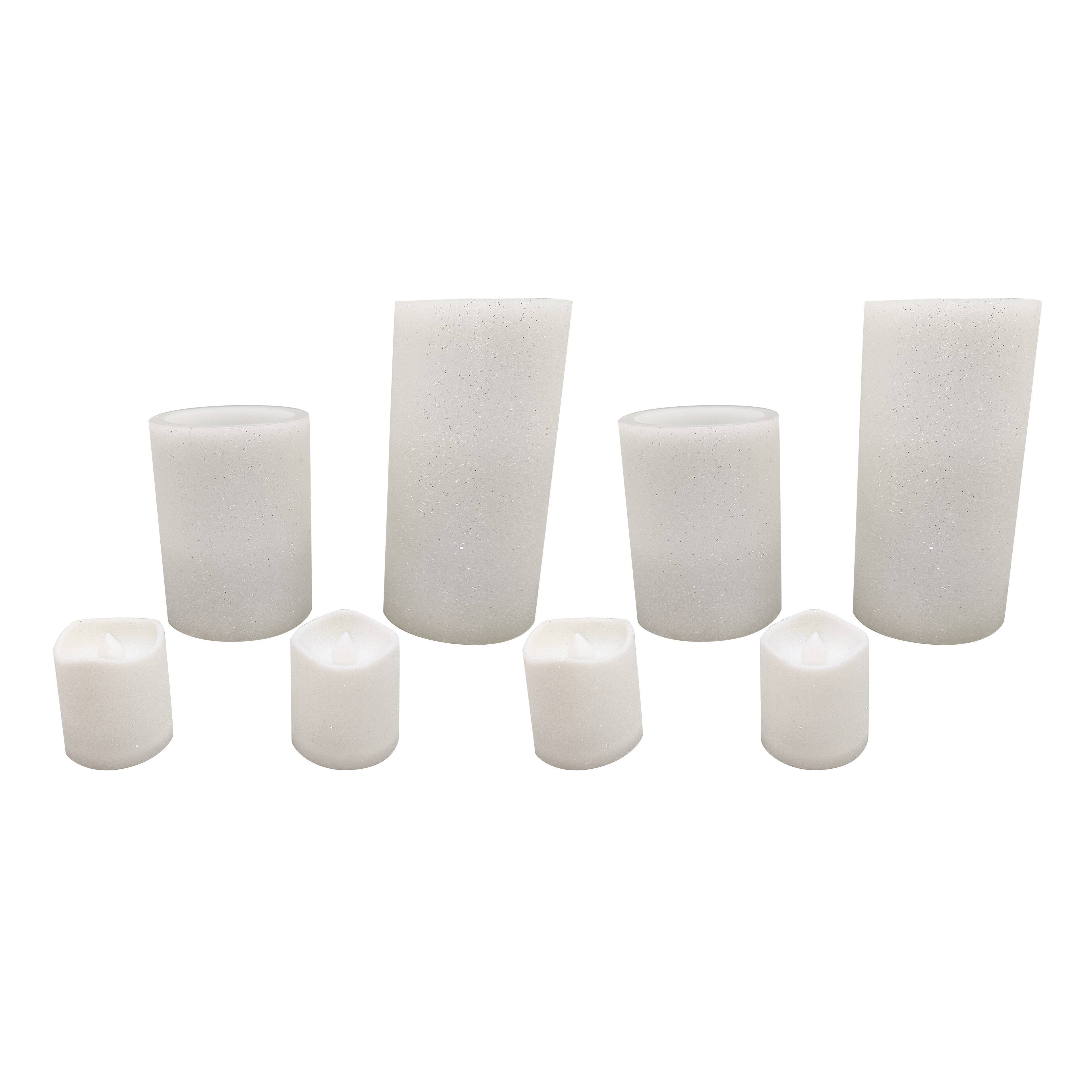 Michaels White Glitter LED Votive Candles by Ashland 12ct.