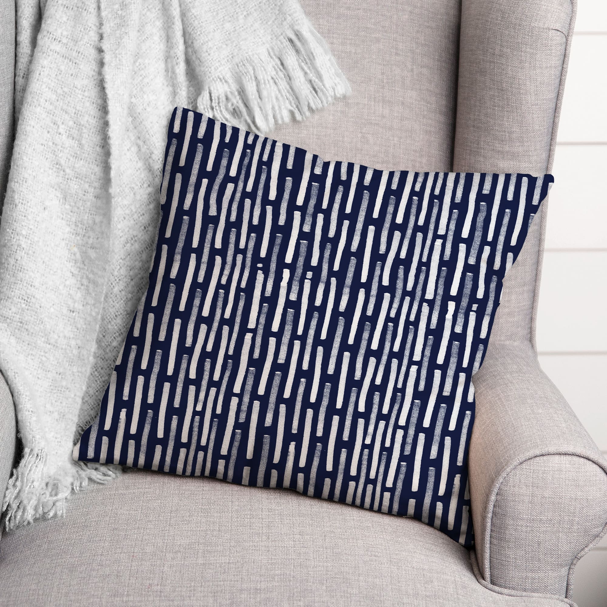 Geometric Lines Indoor/Outdoor Throw Pillow