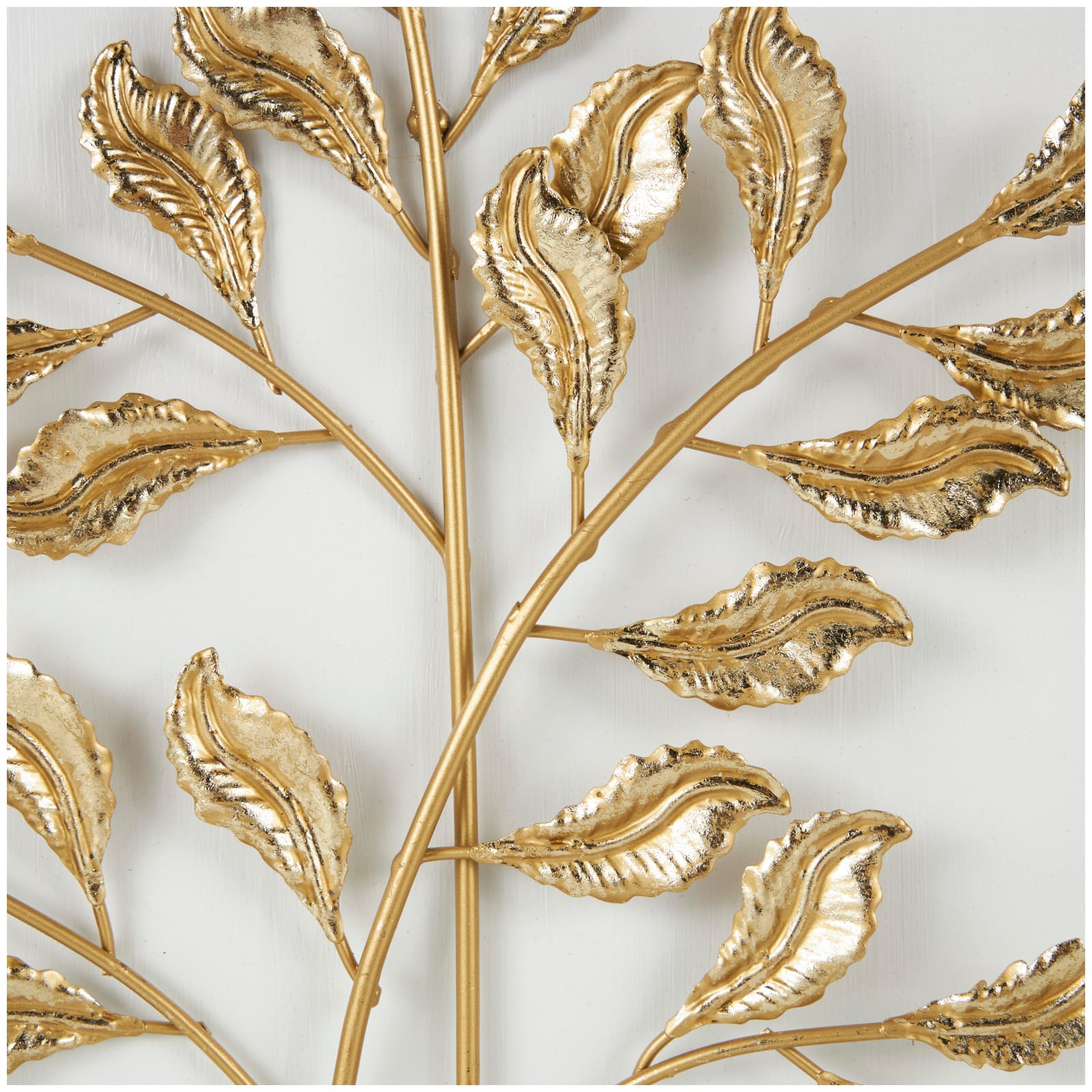 Gold Wood Leaf 3D Wall Décor with Beveled Frame Set
