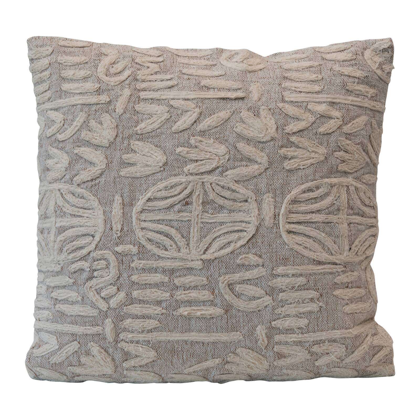 Beige & Cream Appliqued Pillow By Creative Co-Op | Michaels®