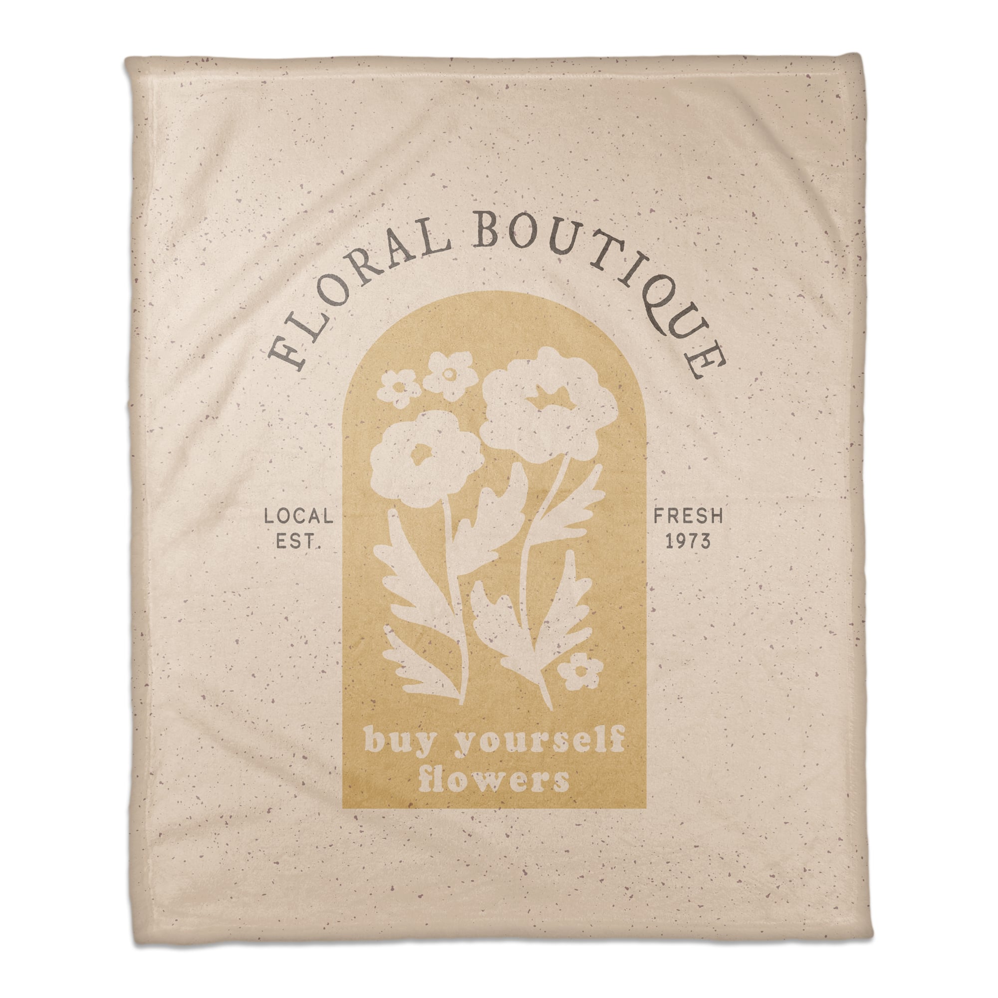 50" x 60" Floral Boutique Mod Sign Coral Fleece Blanket