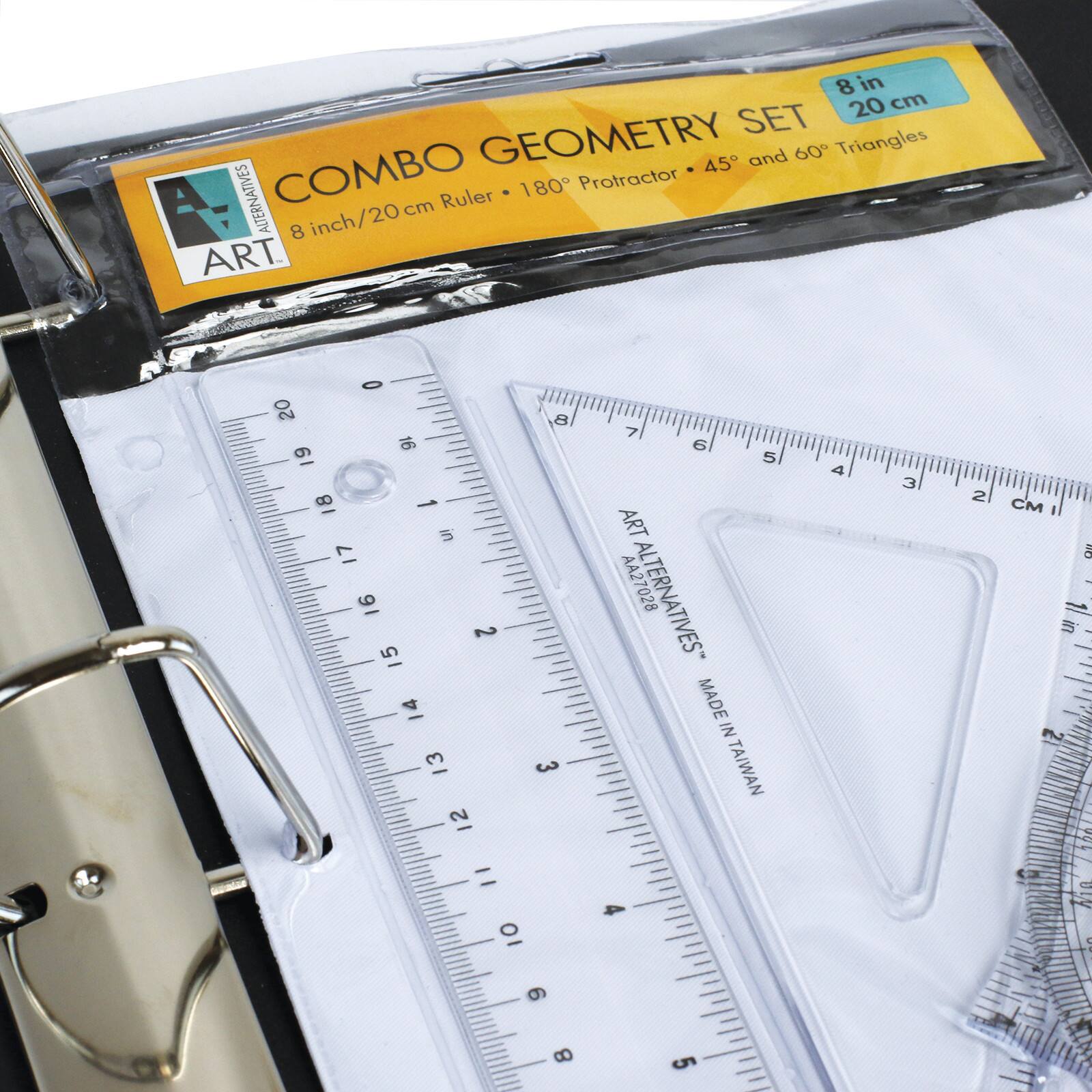 12 Pack: Art Alternatives Combo Geometry Set with 8&#x22; Ruler