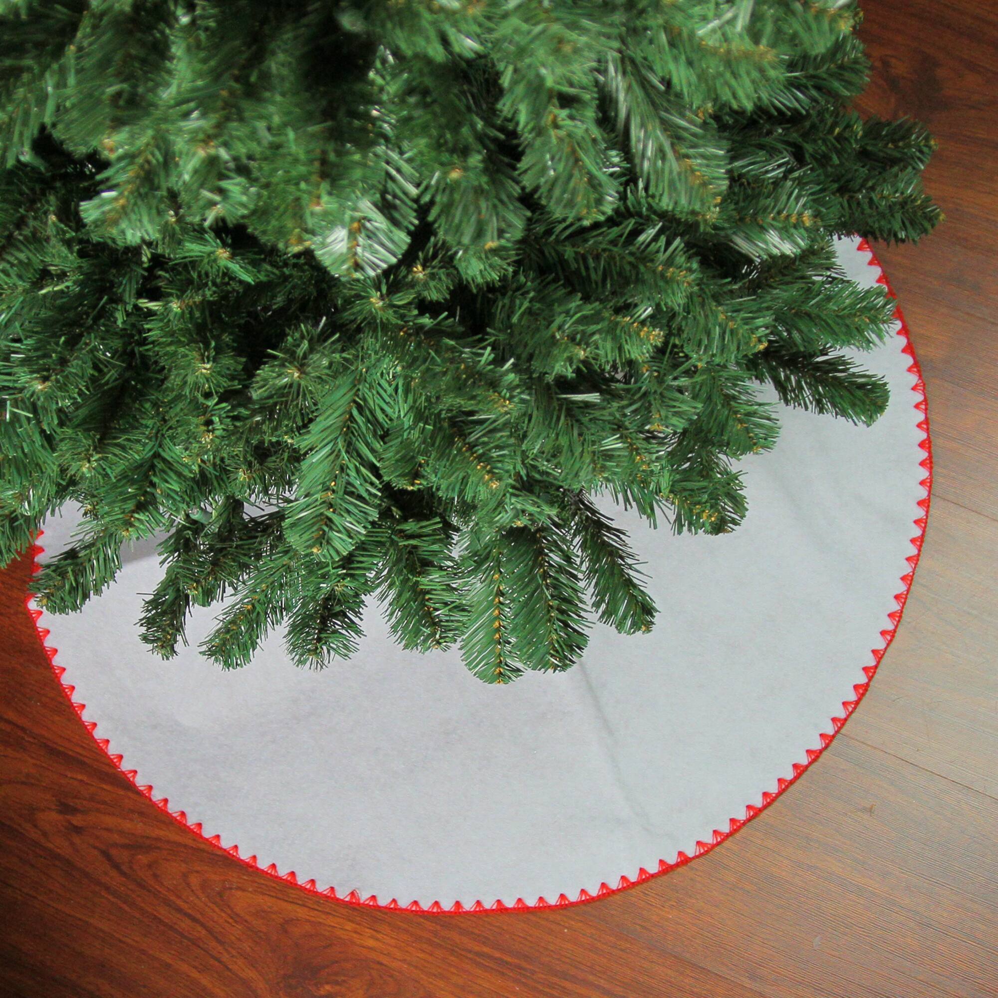 26&#x22; White Shell Stitching Christmas Tree Skirt
