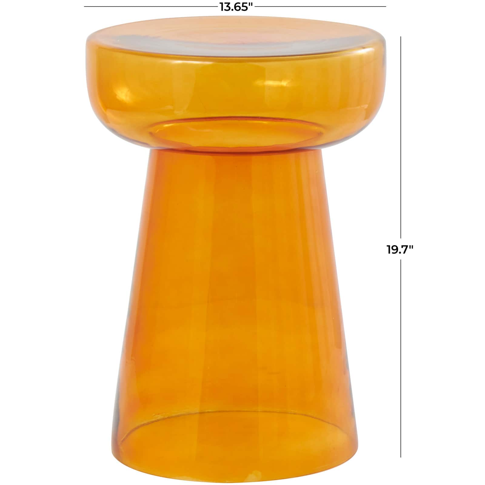 Orange Glass Modern Accent Table