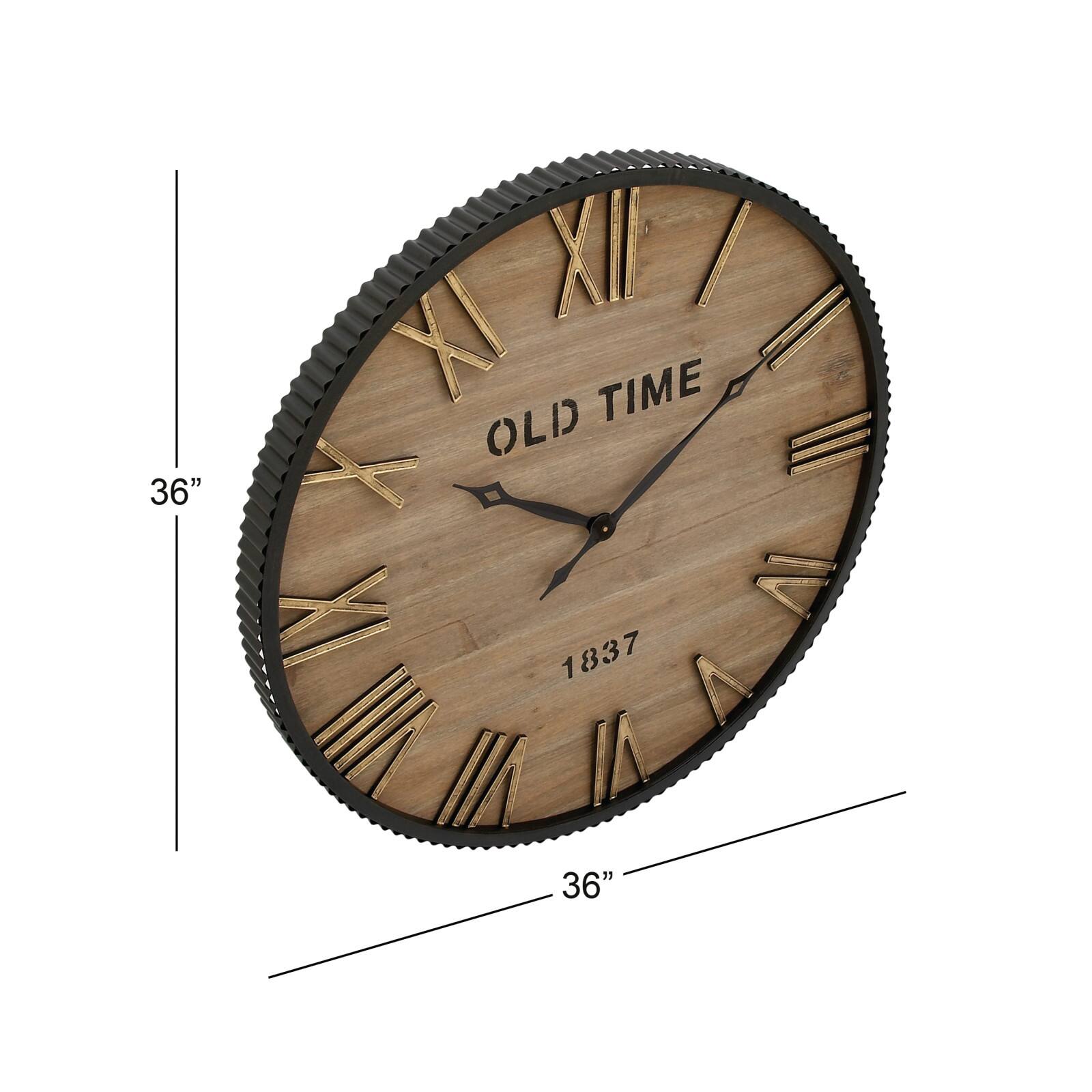 Brown Farmhouse Wood Wall Clock