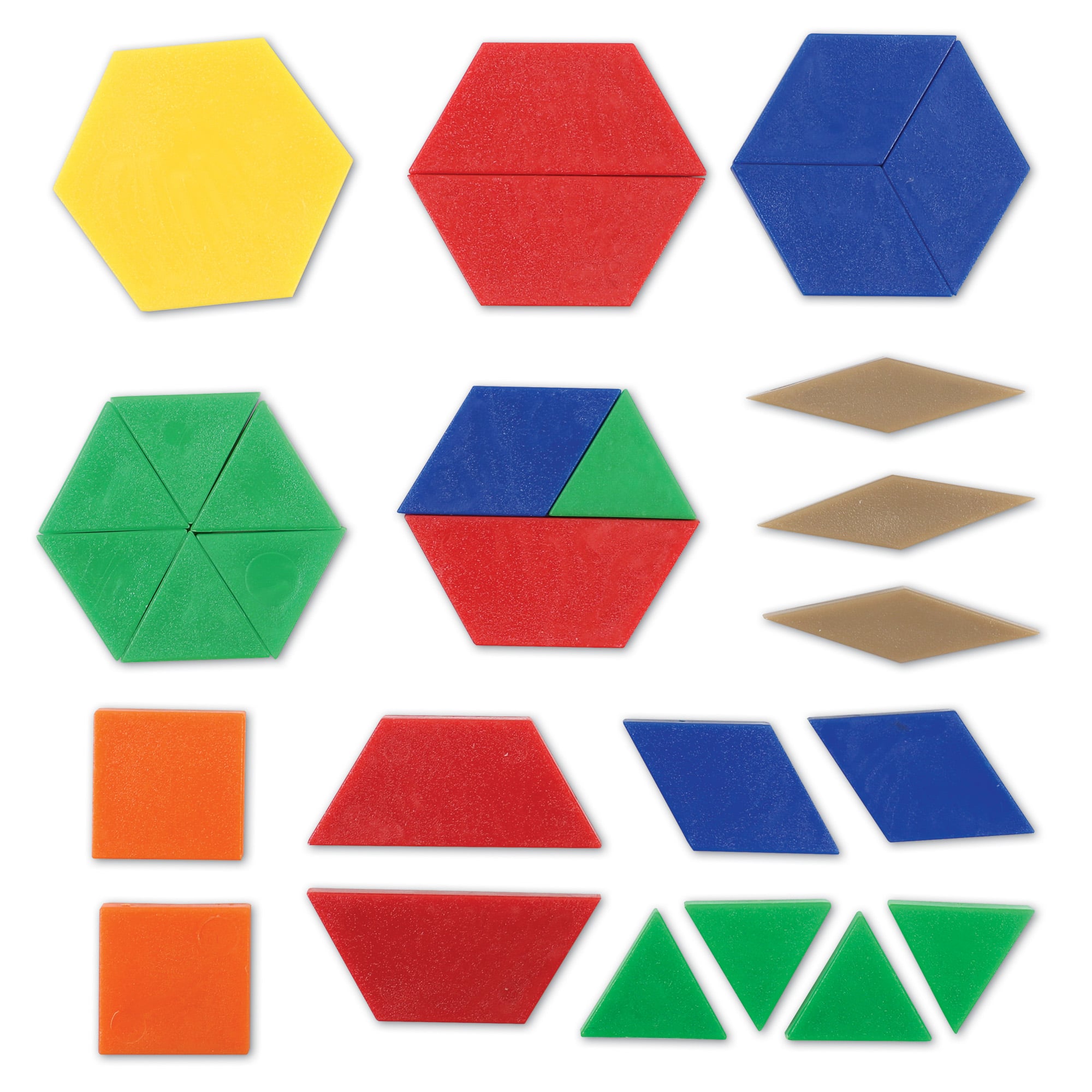 .5 cm Pack of 250 Learning Resources Plastic Pattern Blocks 