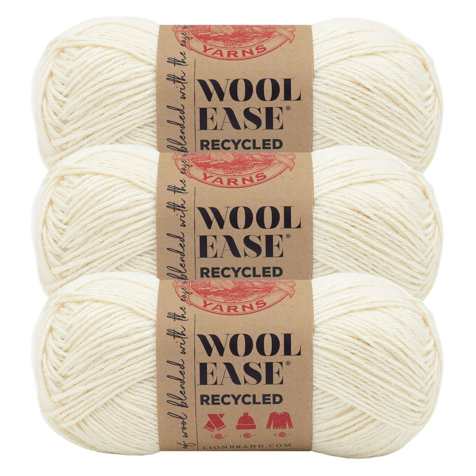 (1 Skein) Wool-Ease Yarn, Natural Heather
