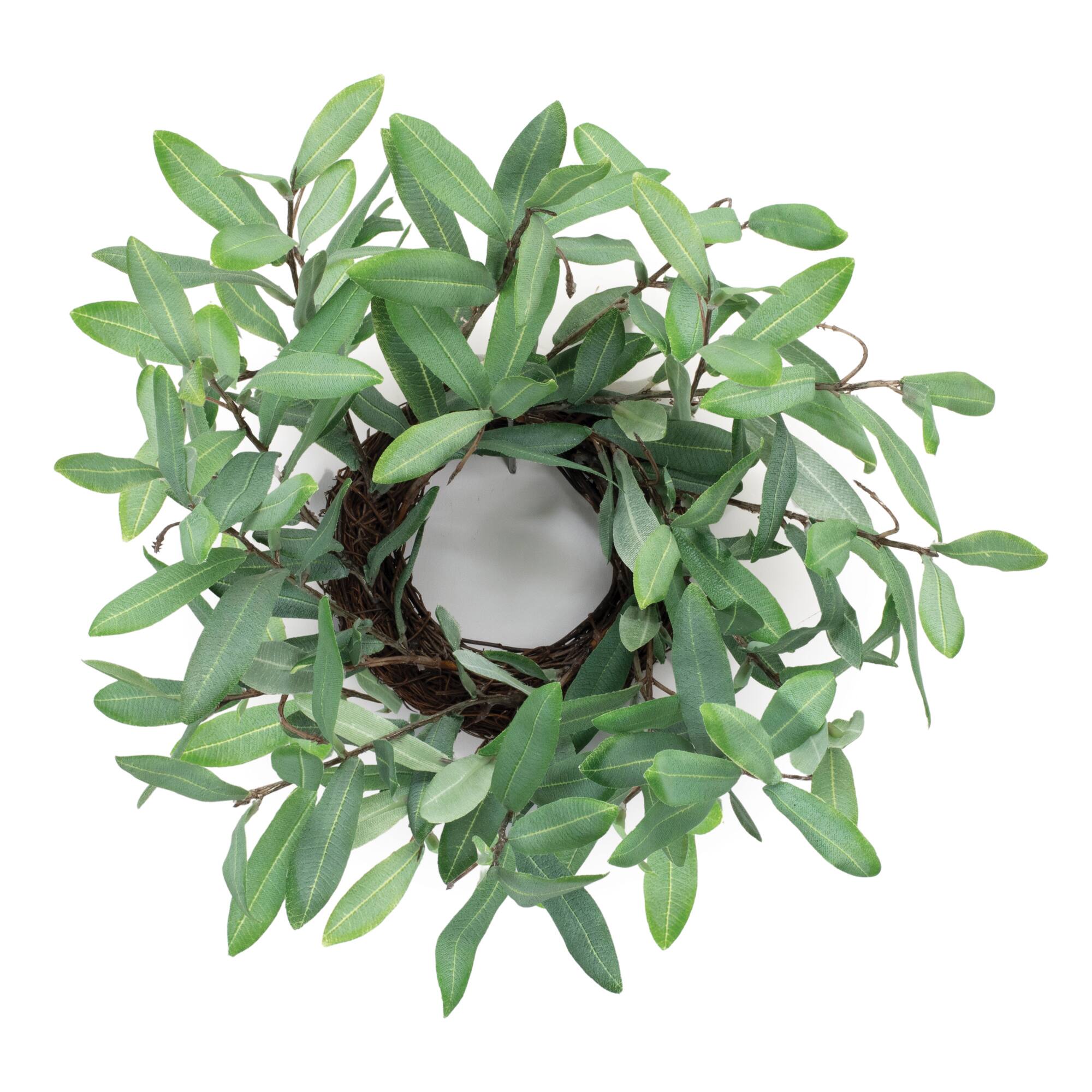 14.5&#x22; Olive Leaf Candle Ring