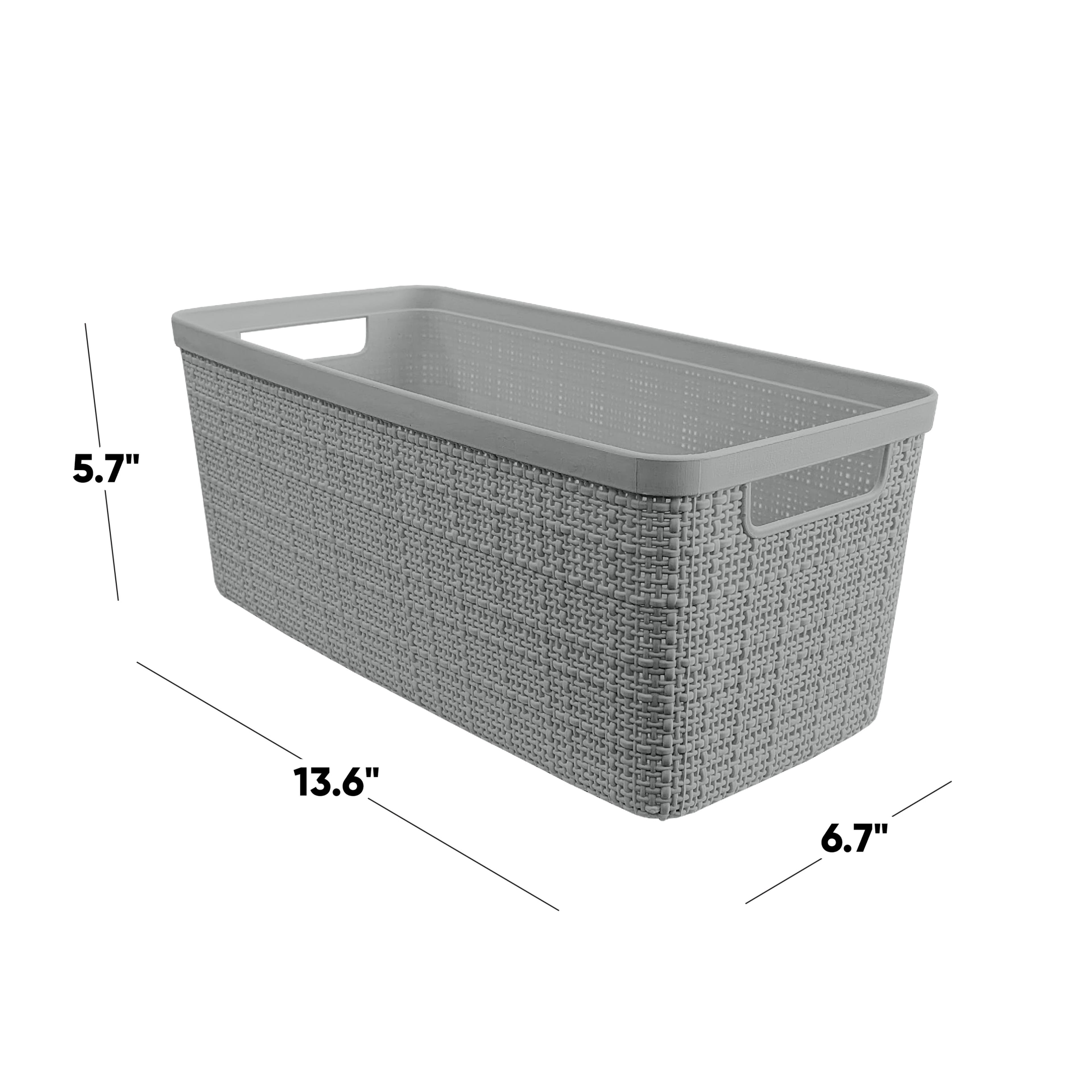 Curver&#xAE; Jute Gray Plastic Storage Basket Organizer
