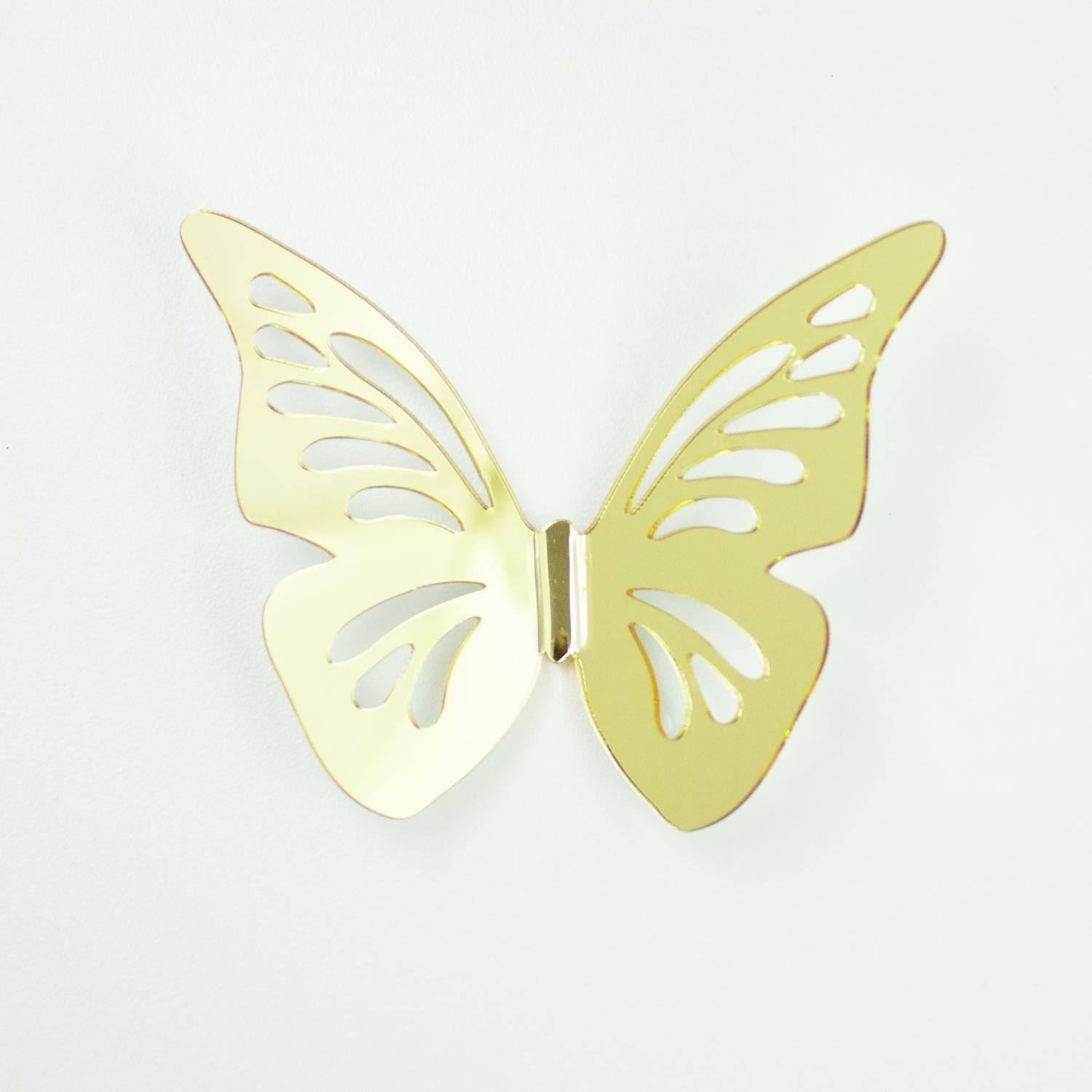 RoomMates 3D Gold Butterflies Peel & Stick Mirror Decals