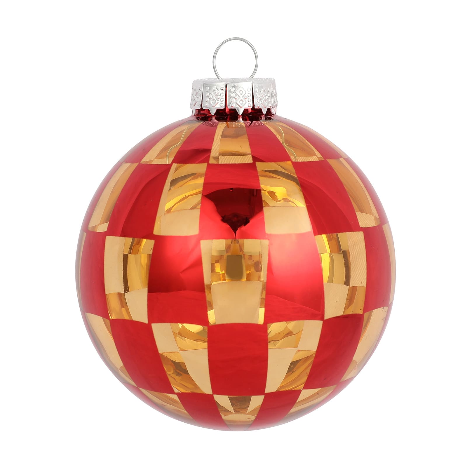 Assorted 3&#x22; Plaid Glass Ball Ornament by Ashland&#xAE;, 1pc.