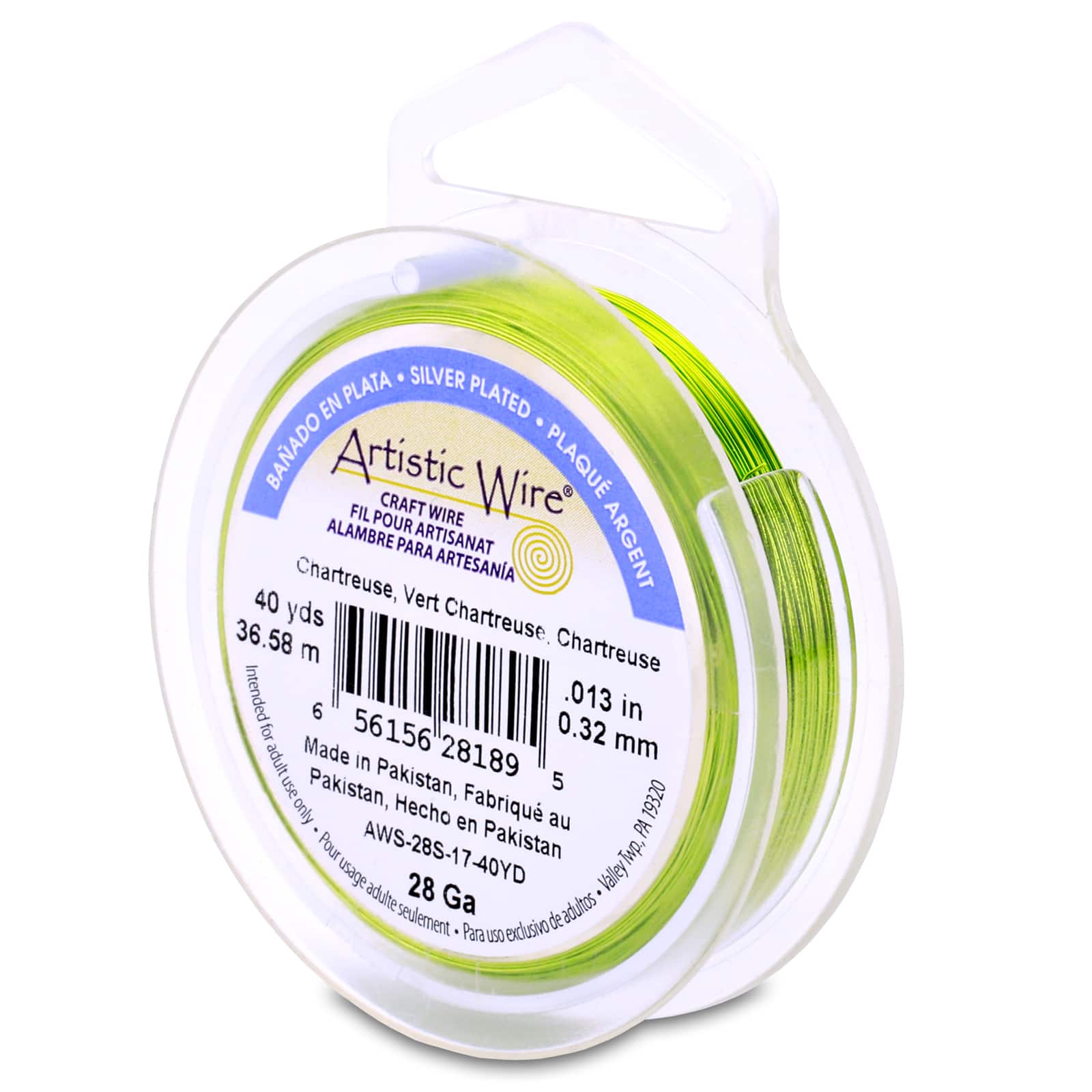 Artistic Wire® 28 Gauge Silver Plated Tarnish Resistant Colored Copper Craft Wire, 40yd.