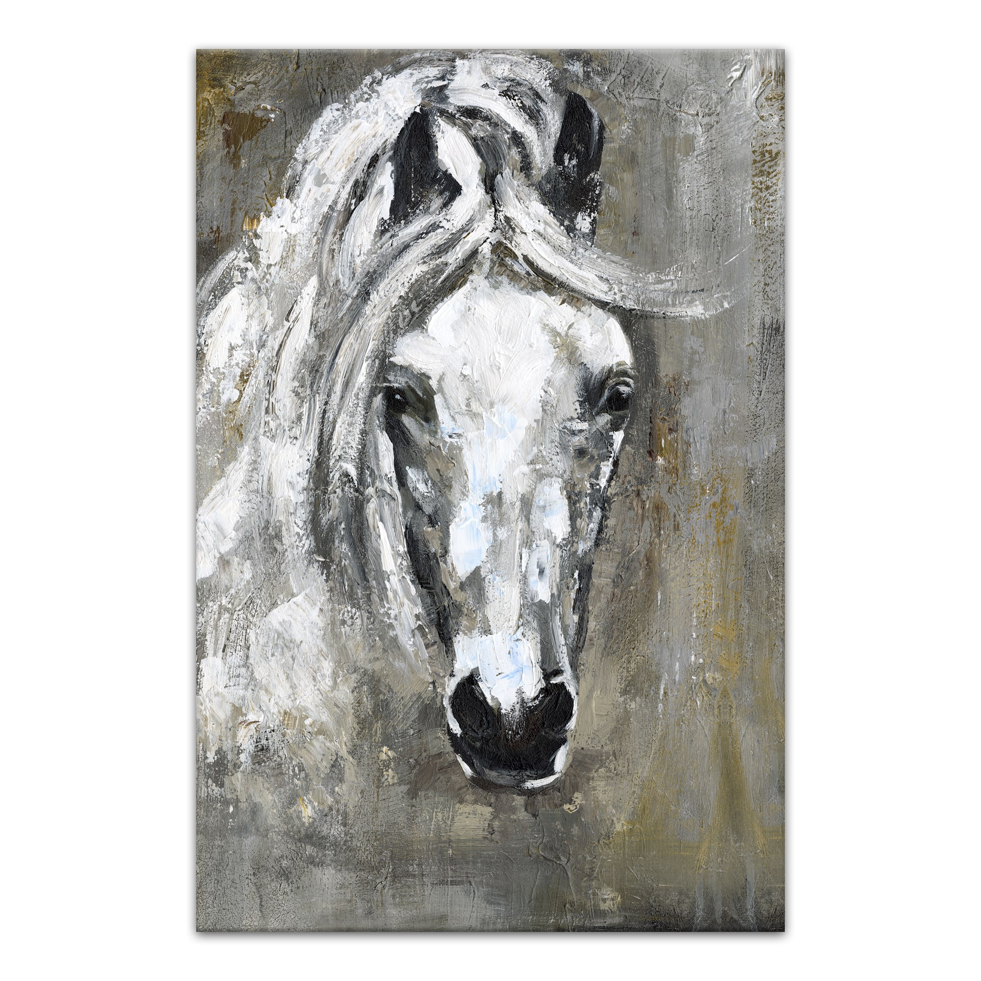 Natural Hand Painted Horse 24" x 36" Canvas Wall Art