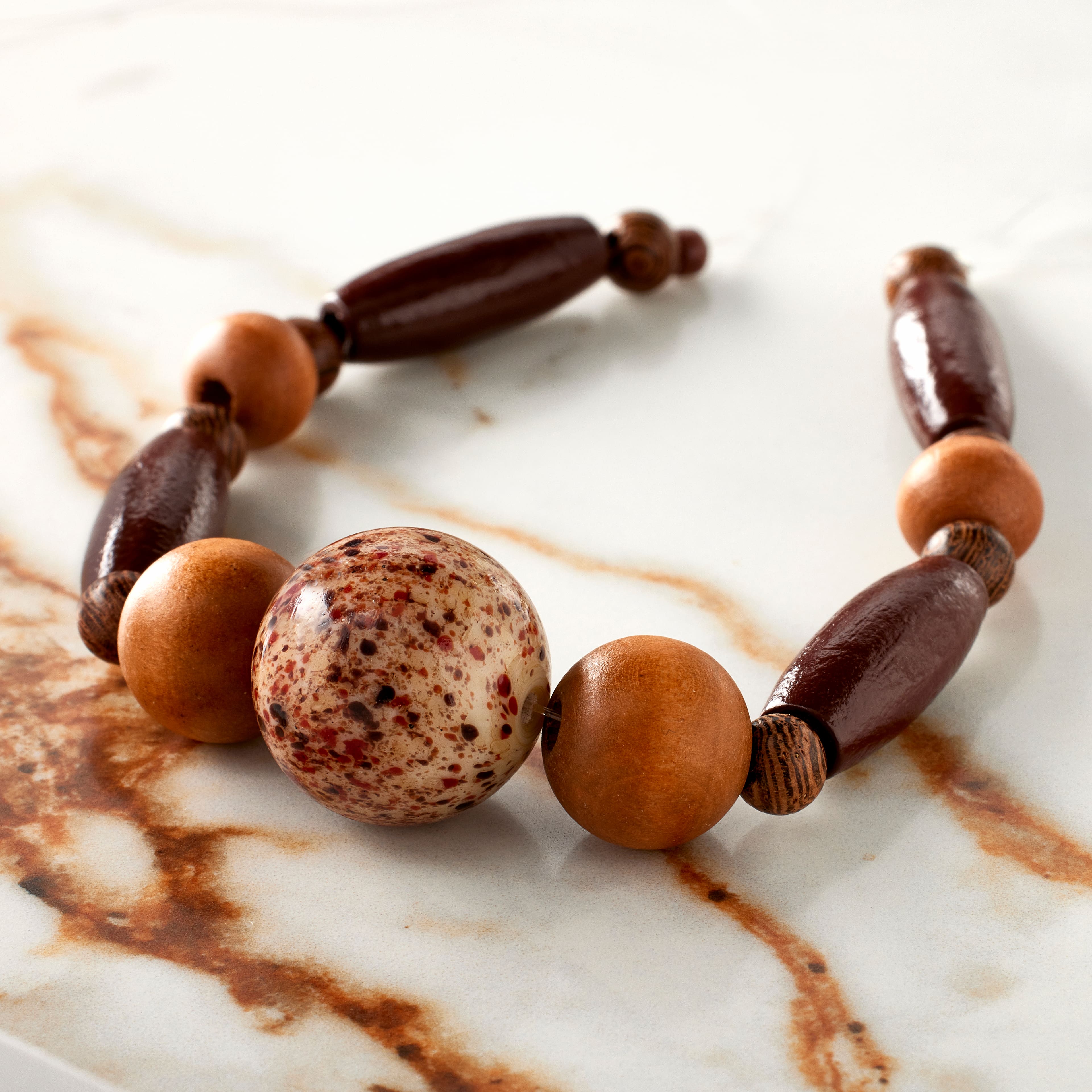 12 Pack: Brown & Gold Wood Mixed Beads by Bead Landing®