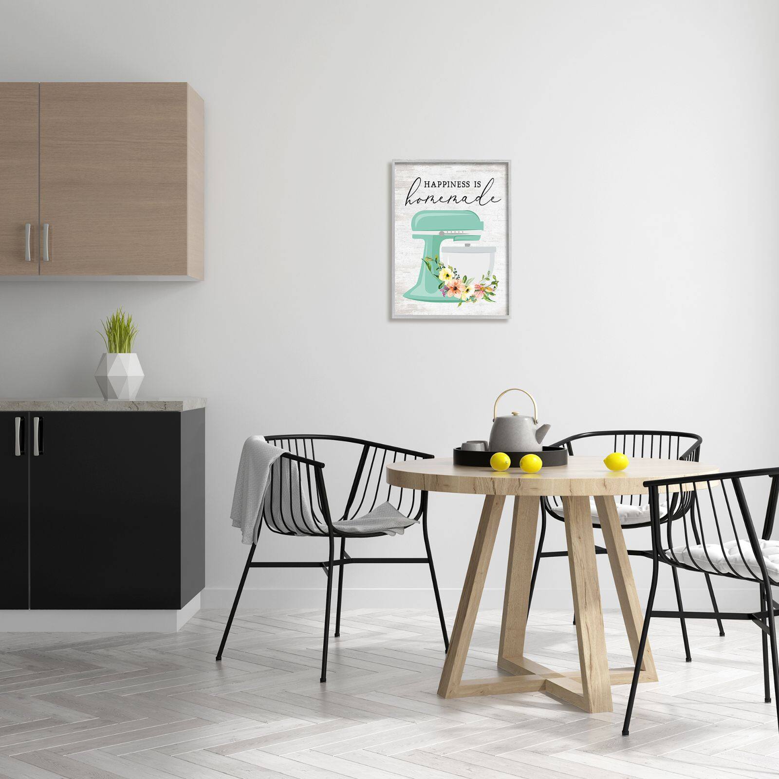 Stupell Industries Happiness is Homemade Phrase Floral Kitchen Stand Mixer Framed Wall Art