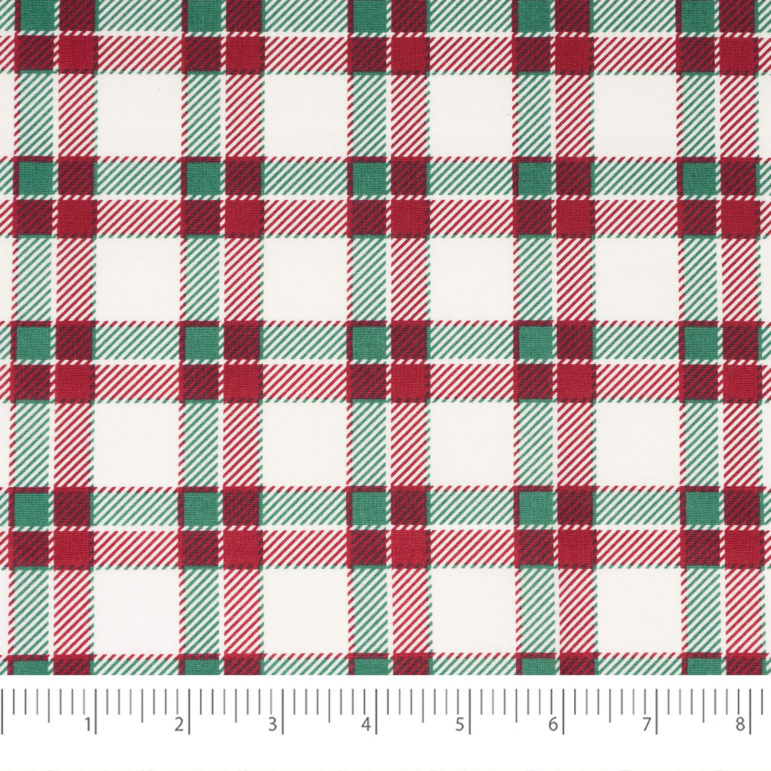 SINGER Christmas Red & Green Plaid Cotton Fabric